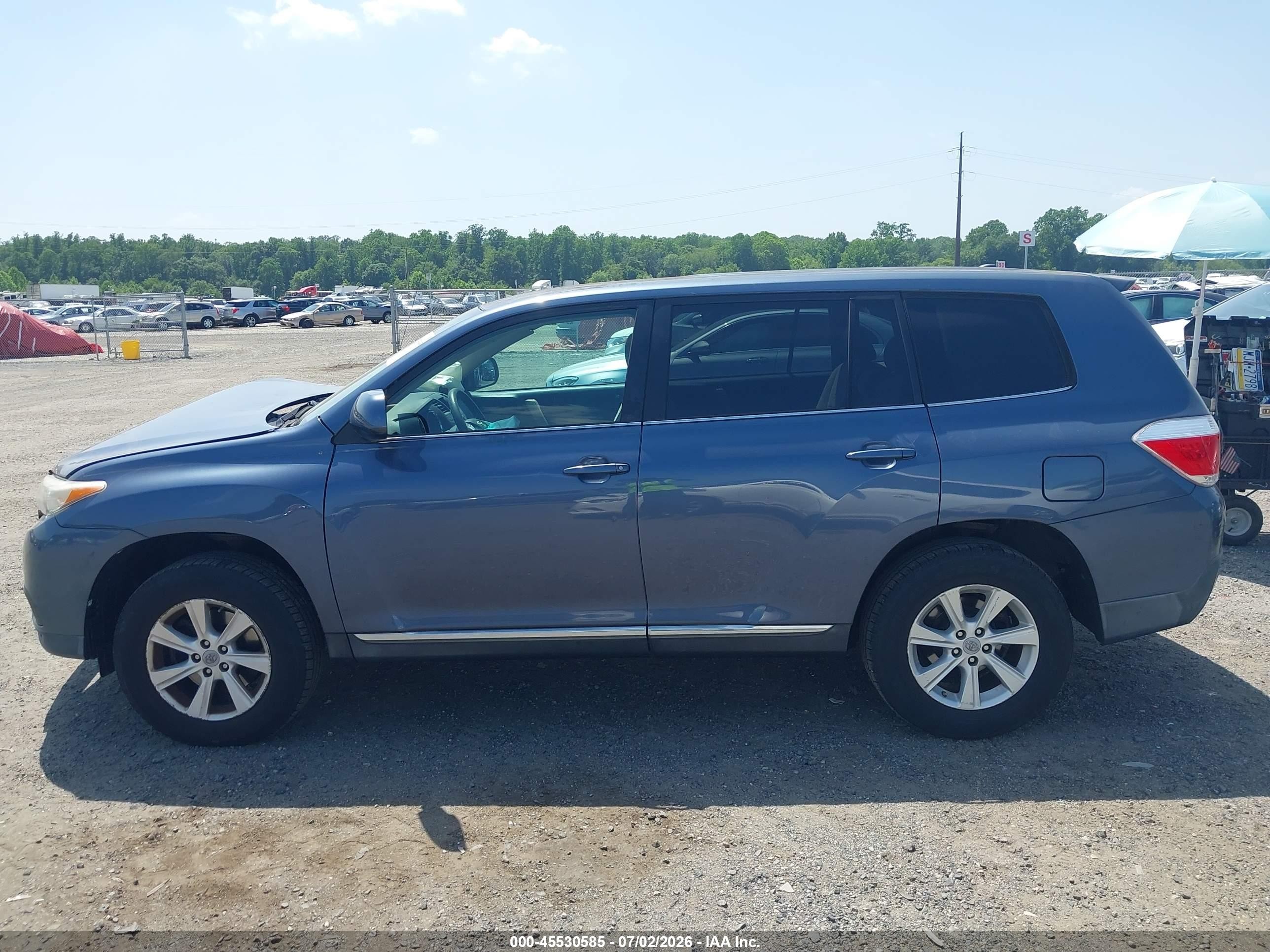 2012 Toyota Highlander Blue vin: 5TDZA3EH2CS019333