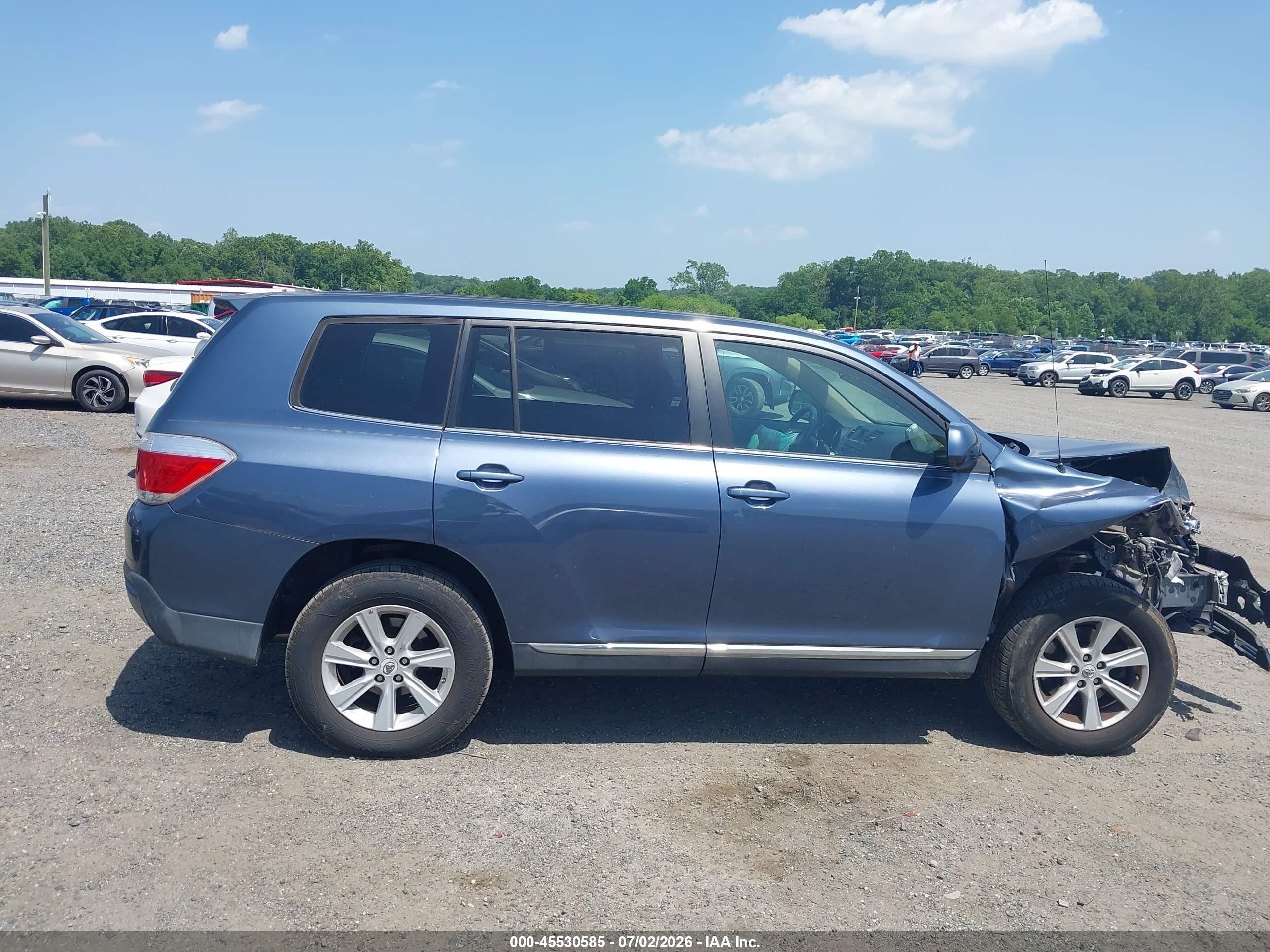 2012 Toyota Highlander Blue vin: 5TDZA3EH2CS019333
