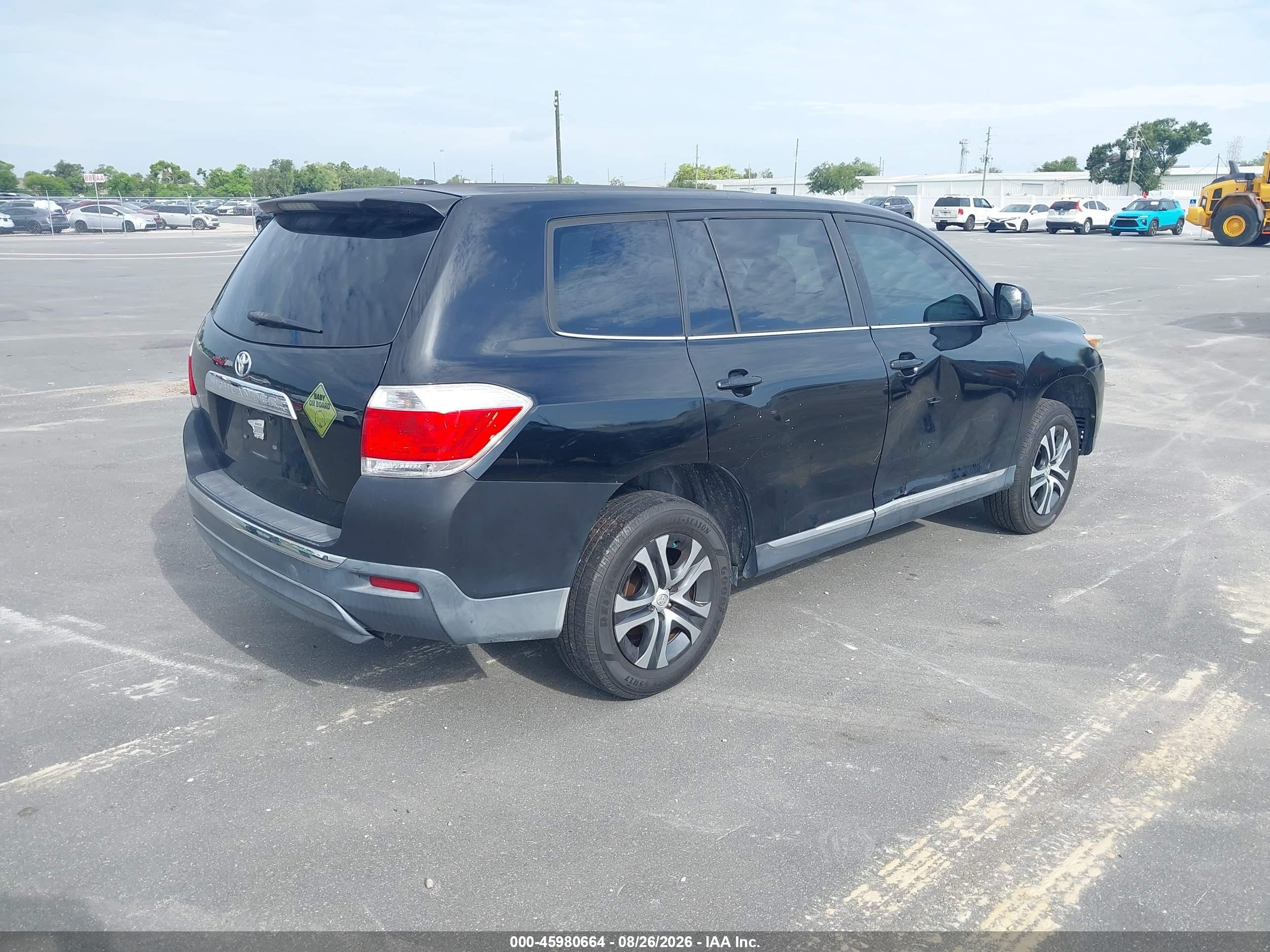 2012 Toyota Highlander   Черный vin: 5TDZA3EH2CS022197