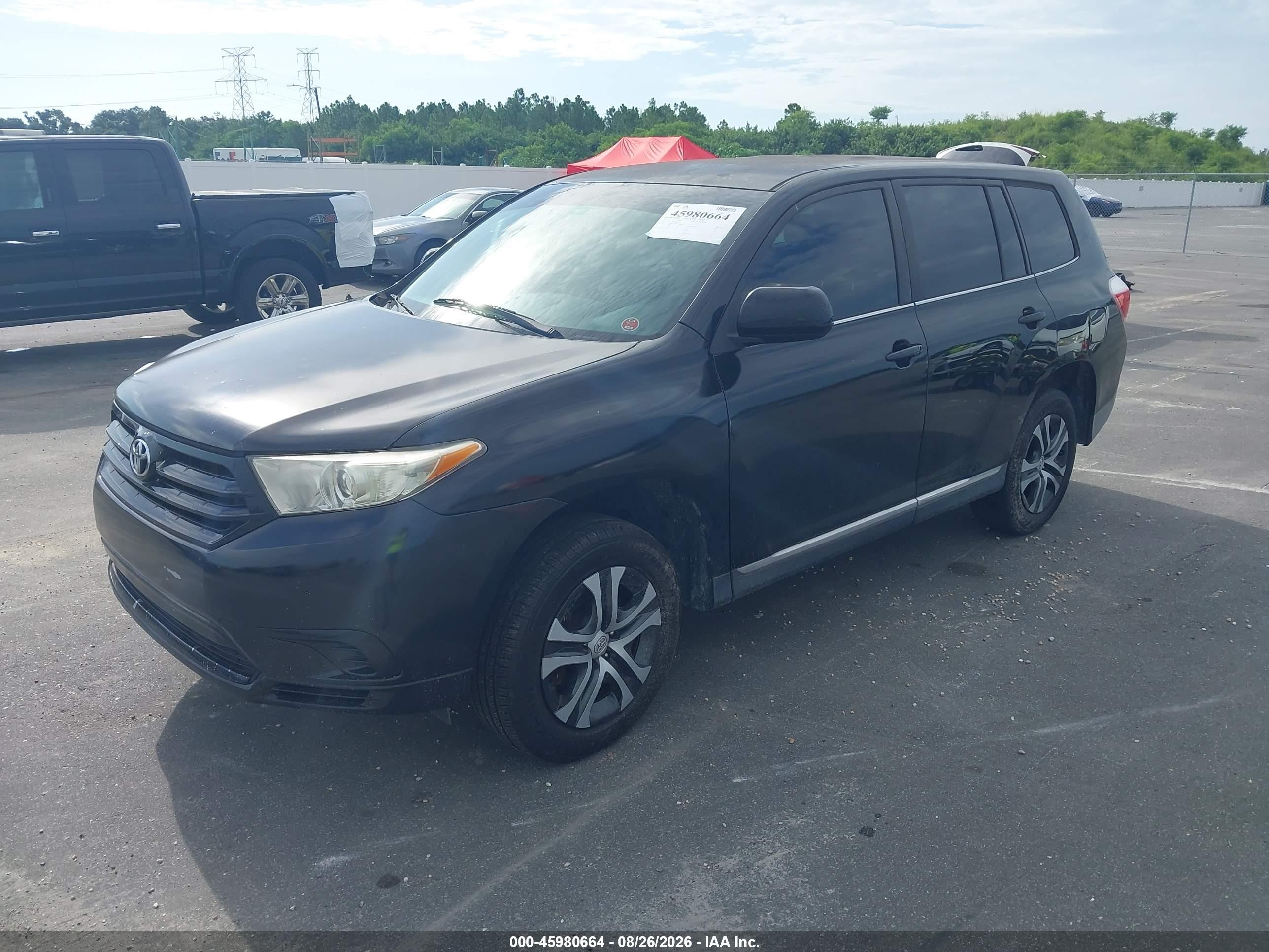 2012 Toyota Highlander   Черный vin: 5TDZA3EH2CS022197