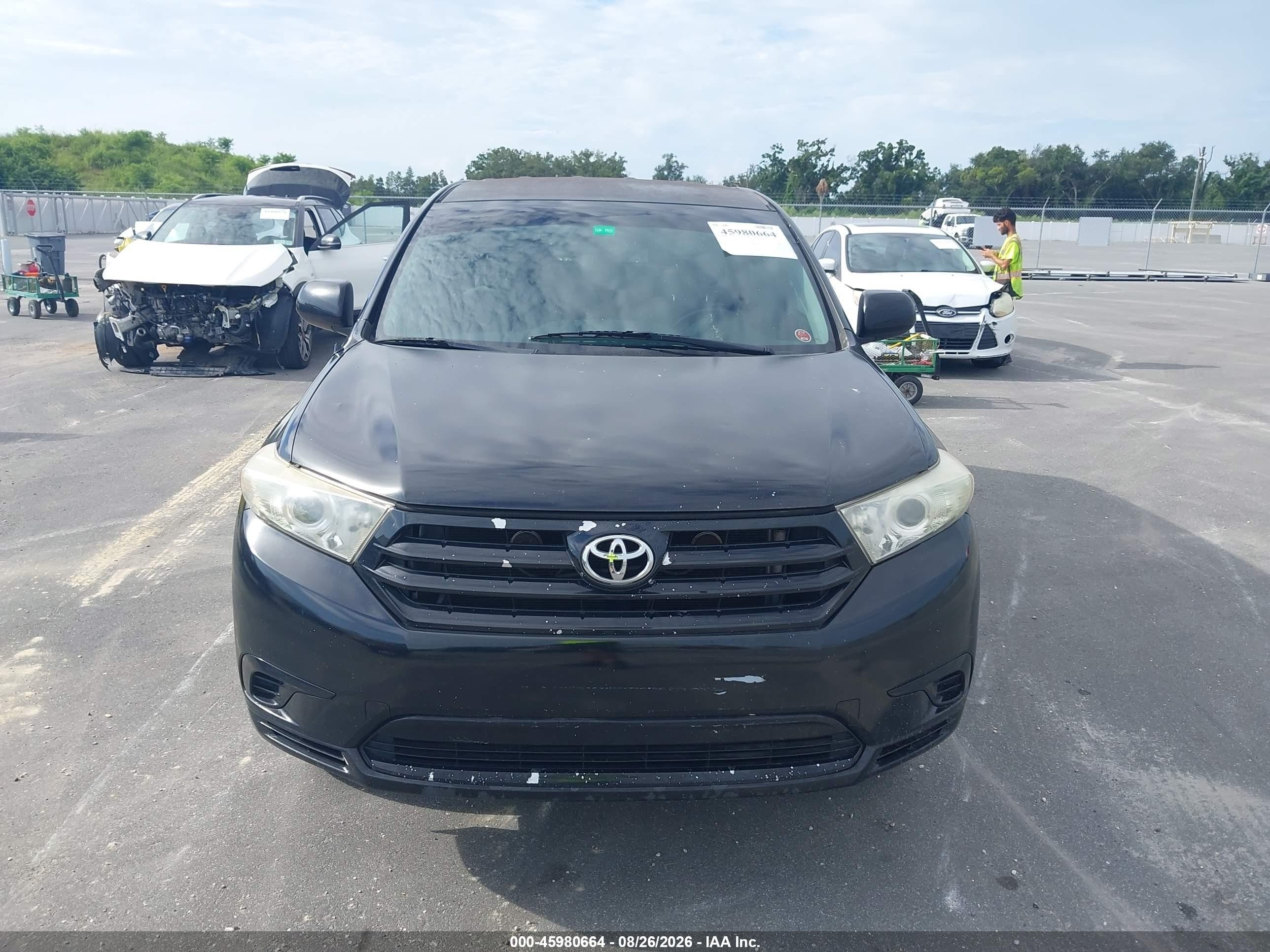 2012 Toyota Highlander   Черный vin: 5TDZA3EH2CS022197