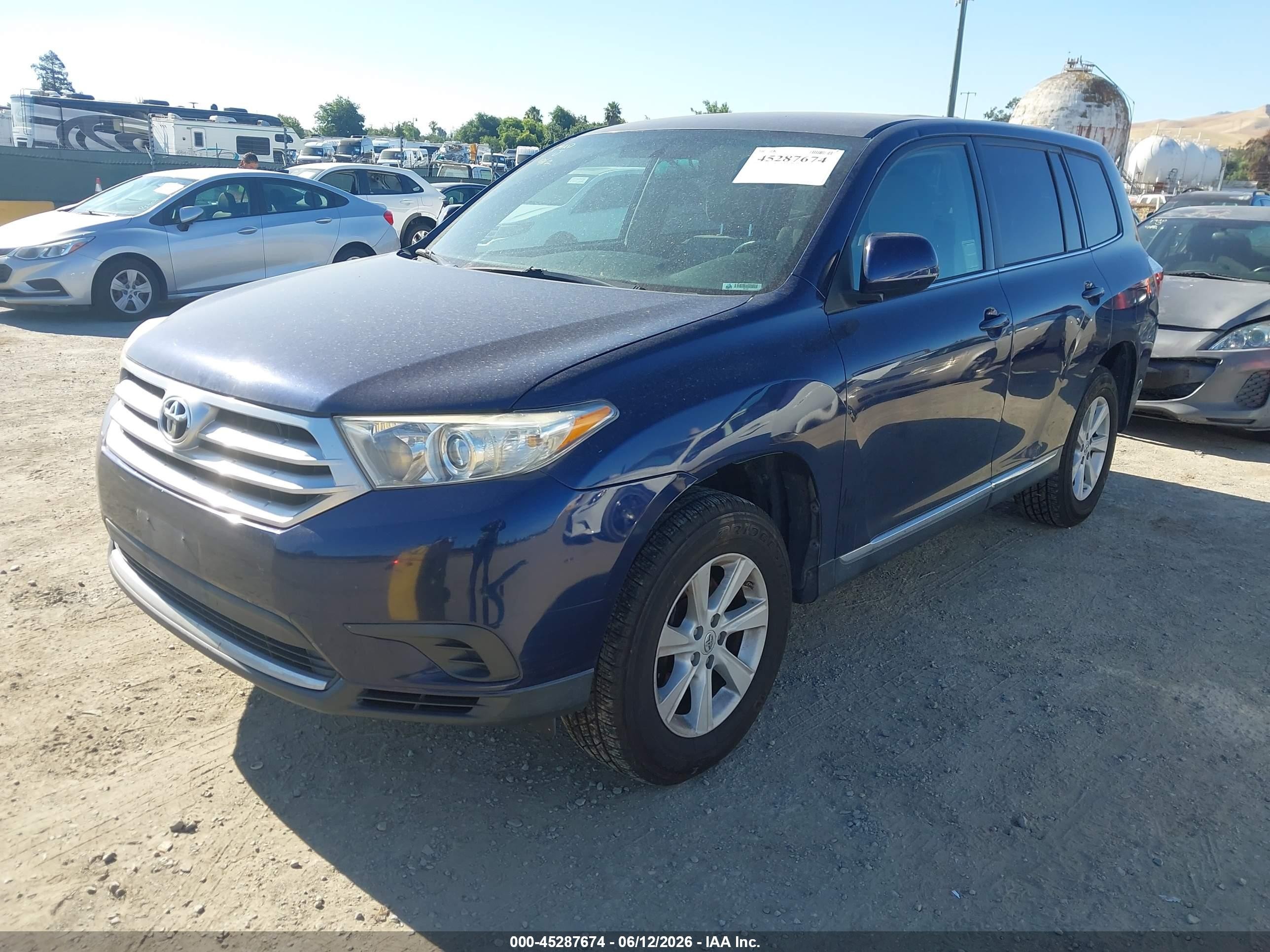 2013 Toyota Highlander   Dark Blue vin: 5TDZA3EH2DS044170