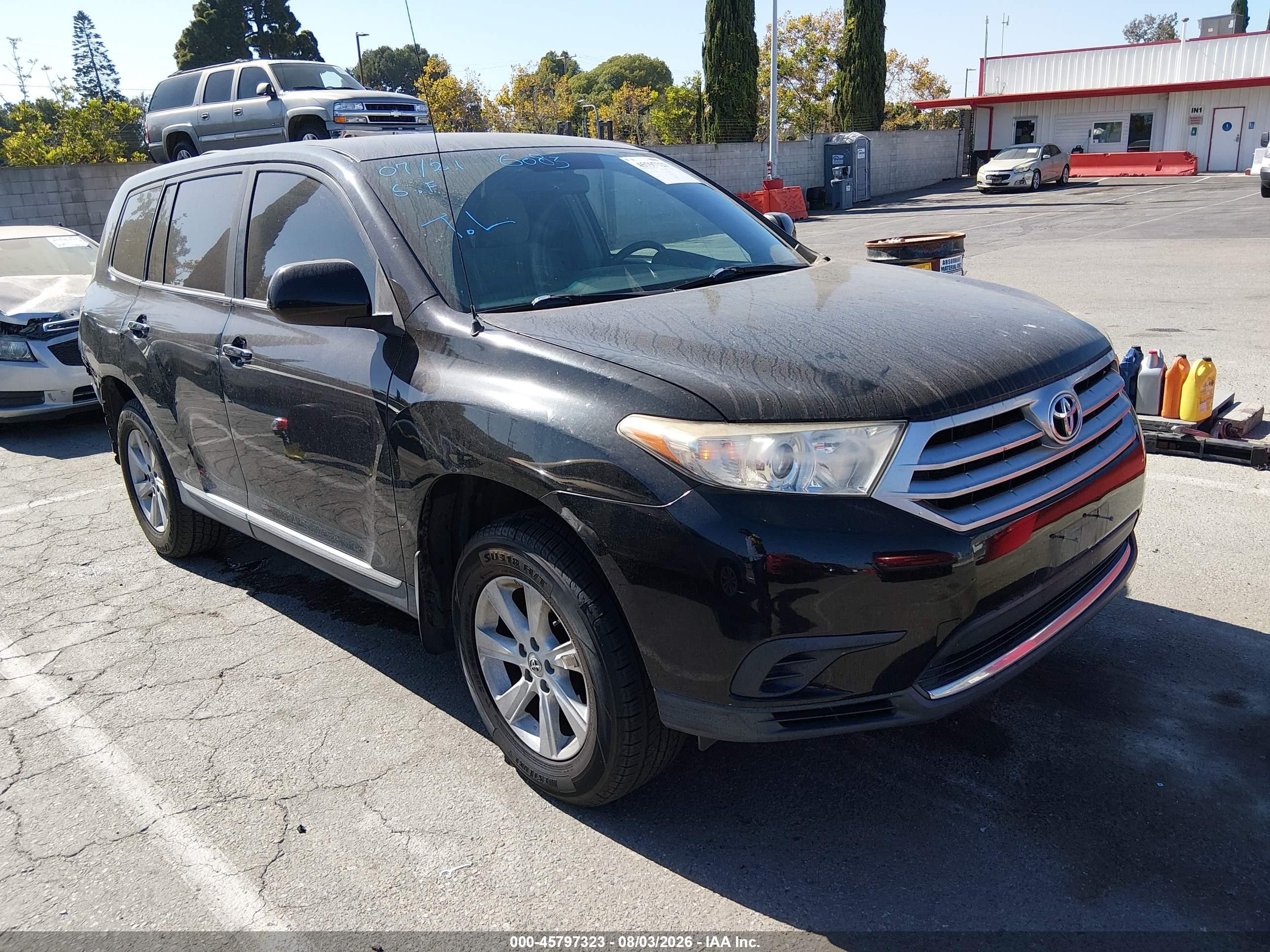 2012 Toyota Highlander   Black vin: 5TDZA3EH3CS019468
