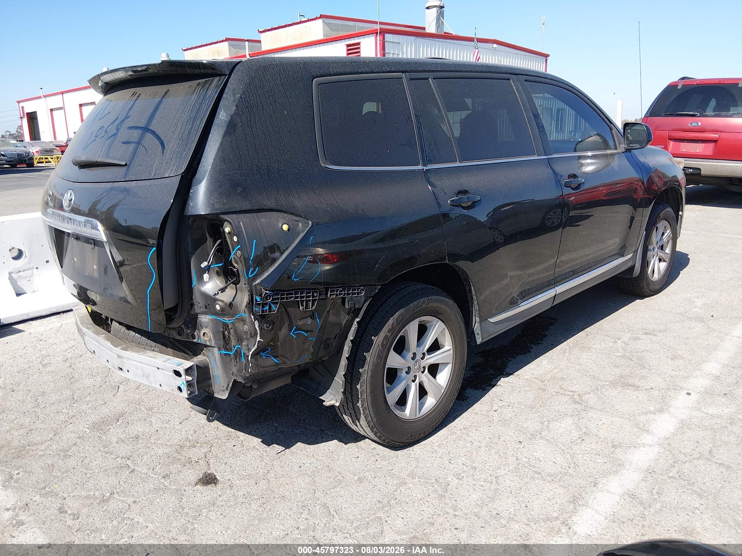 2012 Toyota Highlander   Black vin: 5TDZA3EH3CS019468