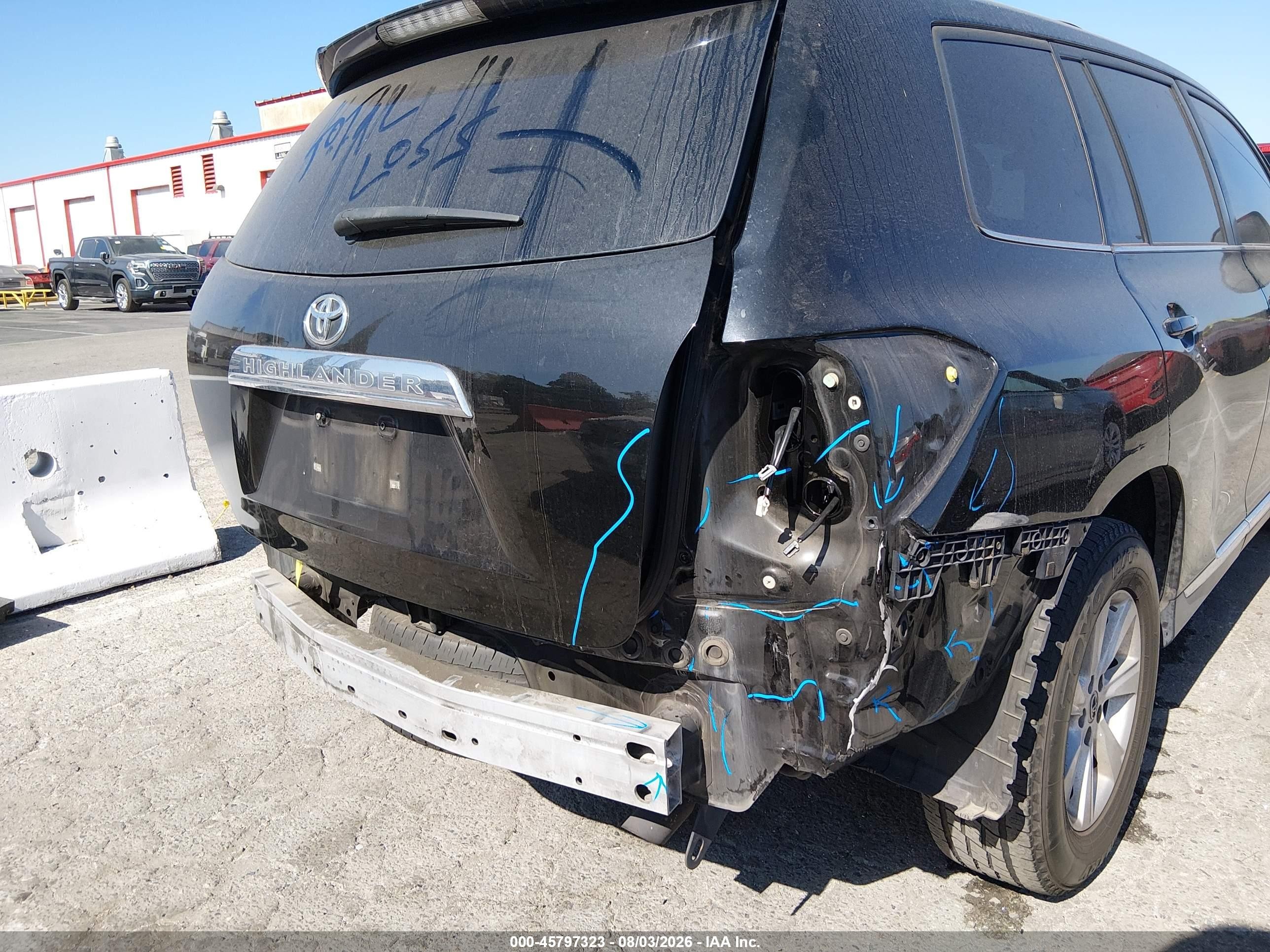 2012 Toyota Highlander   Black vin: 5TDZA3EH3CS019468