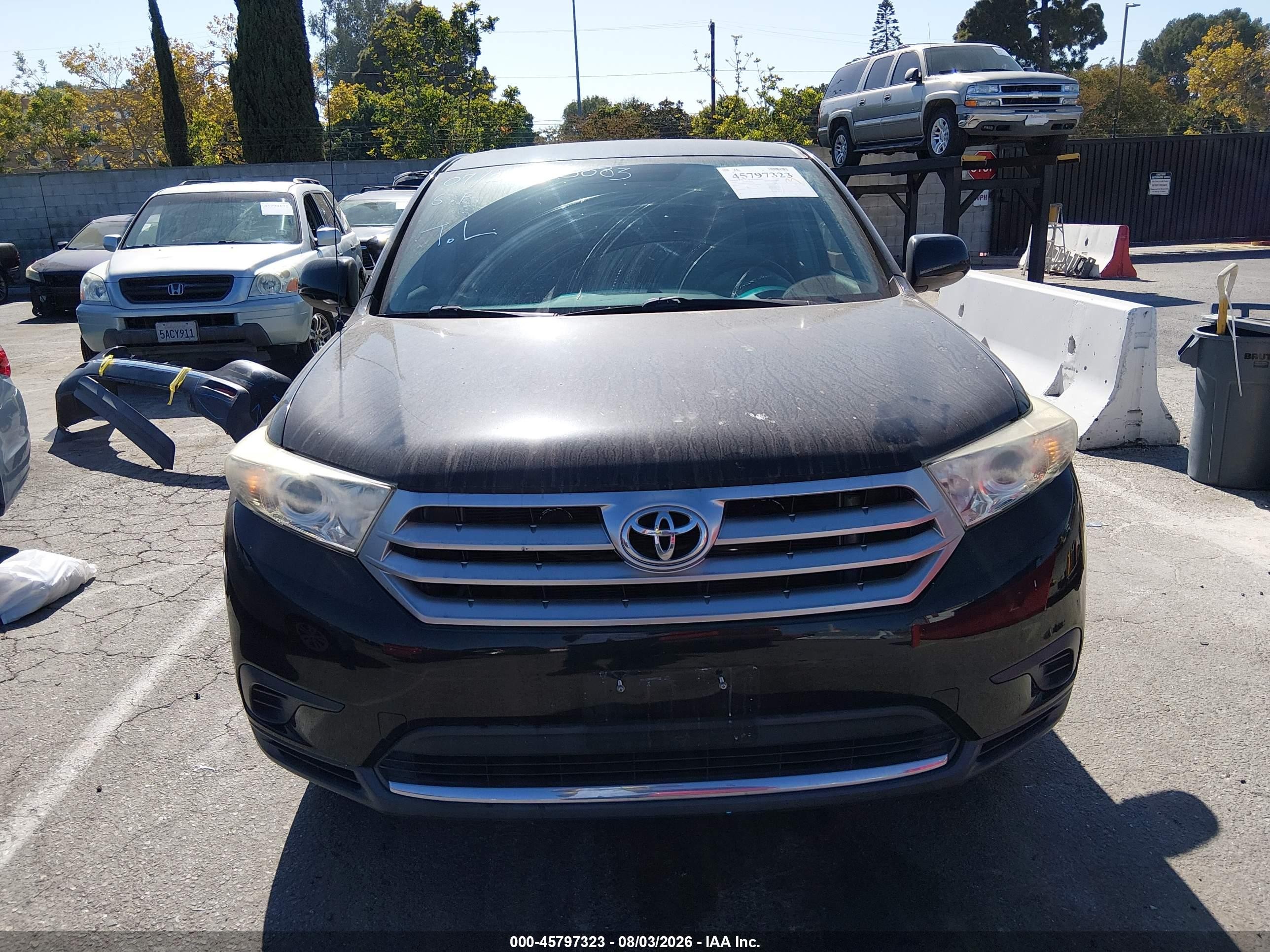 2012 Toyota Highlander   Black vin: 5TDZA3EH3CS019468