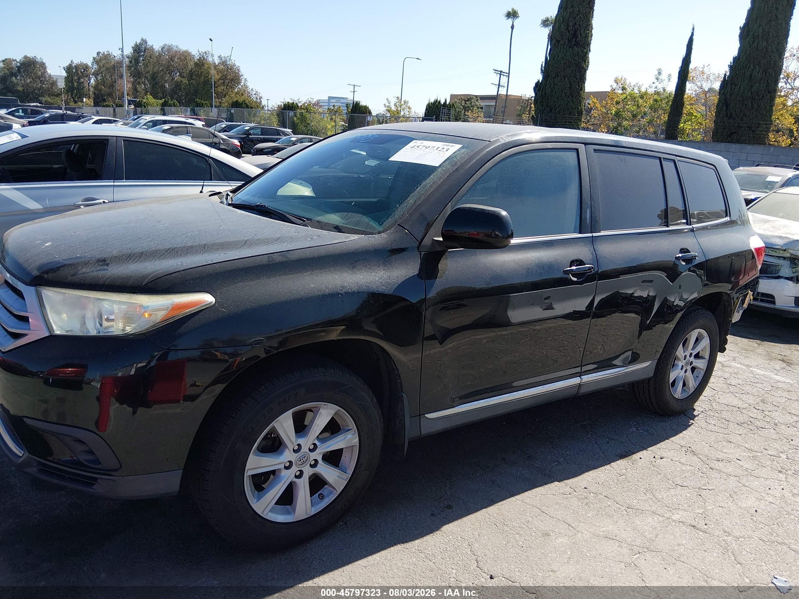 2012 Toyota Highlander   Black vin: 5TDZA3EH3CS019468