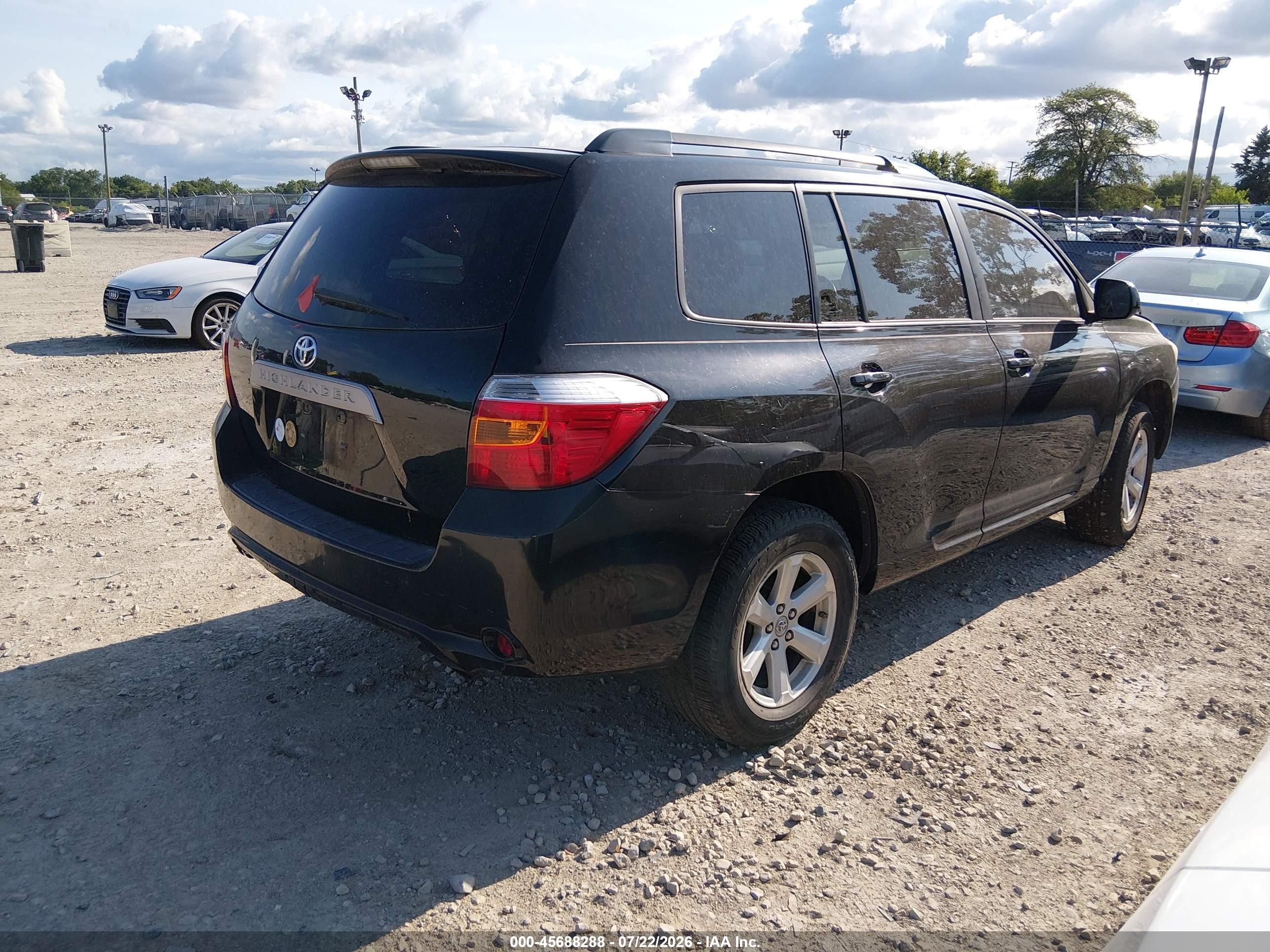 2010 Toyota Highlander   Black vin: 5TDZA3EH4AS006662
