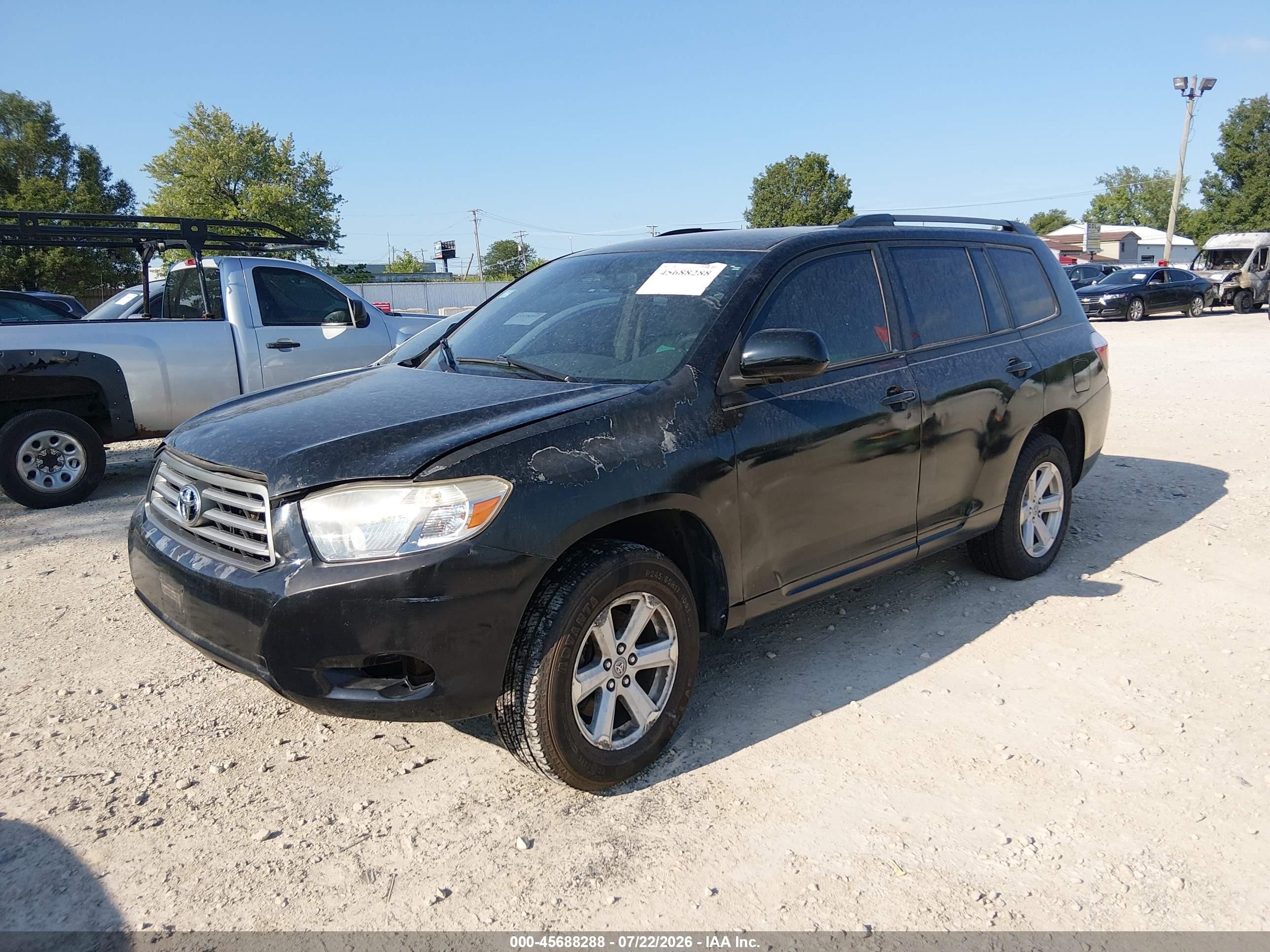2010 Toyota Highlander   Black vin: 5TDZA3EH4AS006662