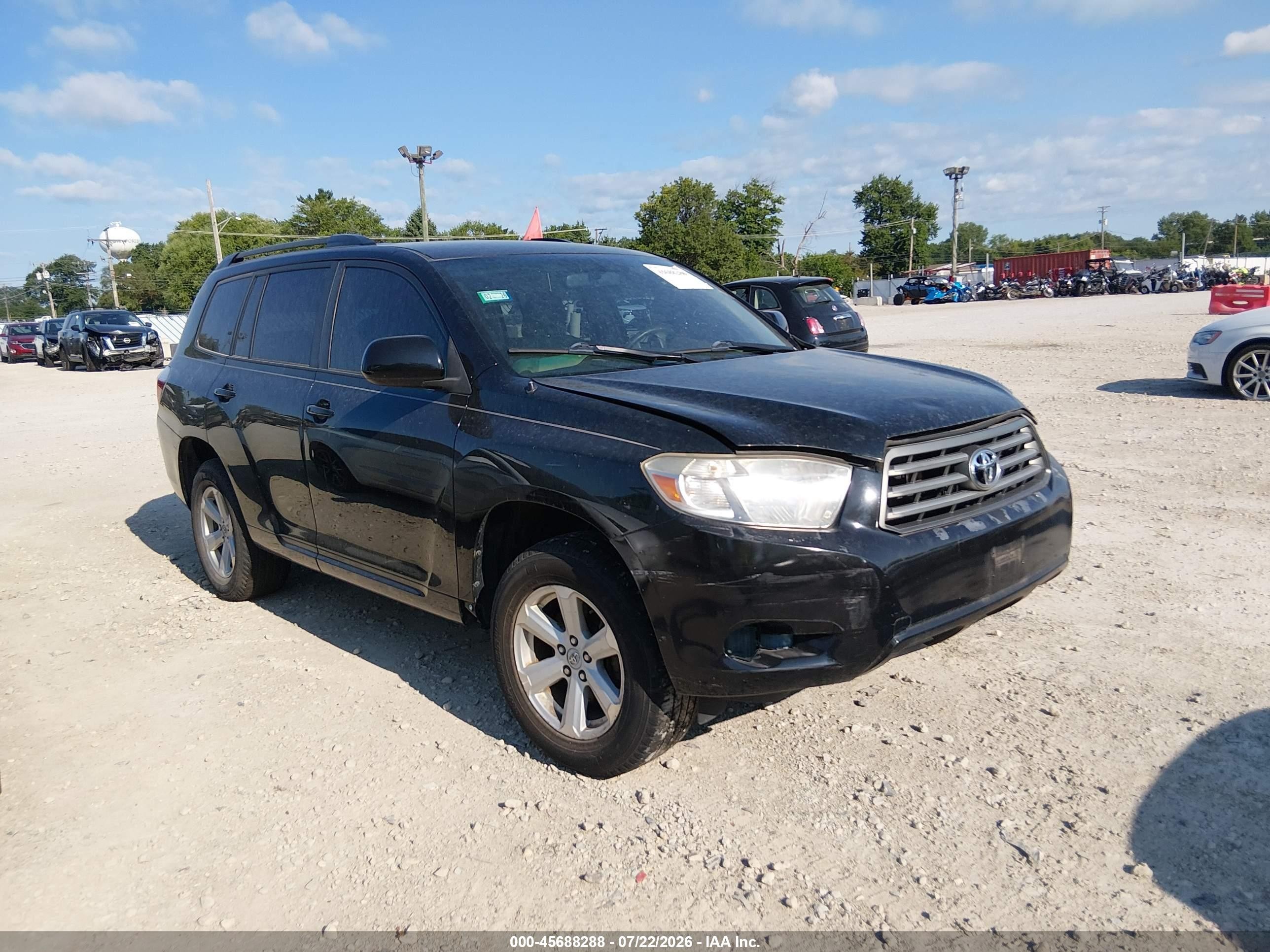 2010 Toyota Highlander   Black vin: 5TDZA3EH4AS006662