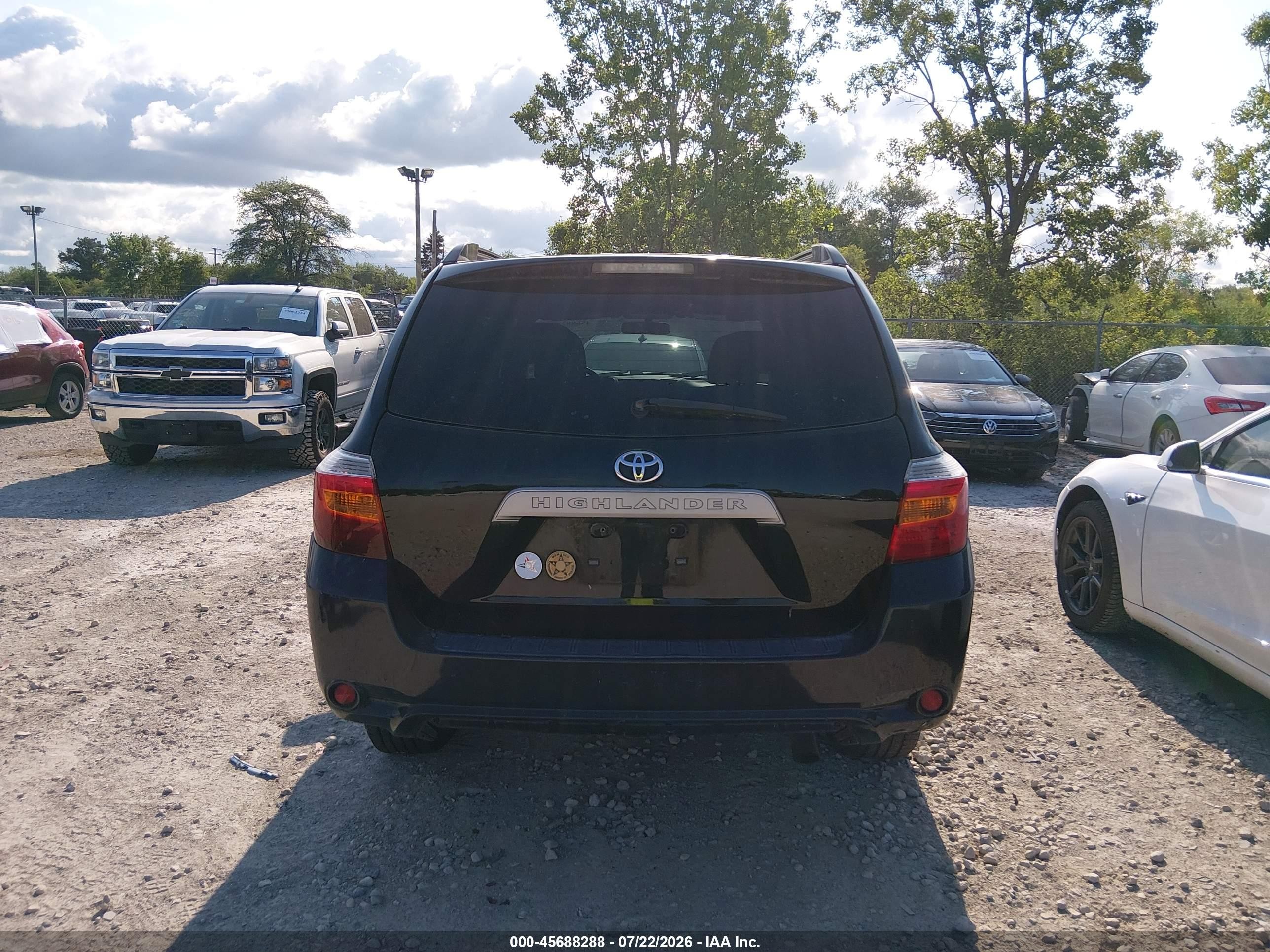2010 Toyota Highlander   Black vin: 5TDZA3EH4AS006662