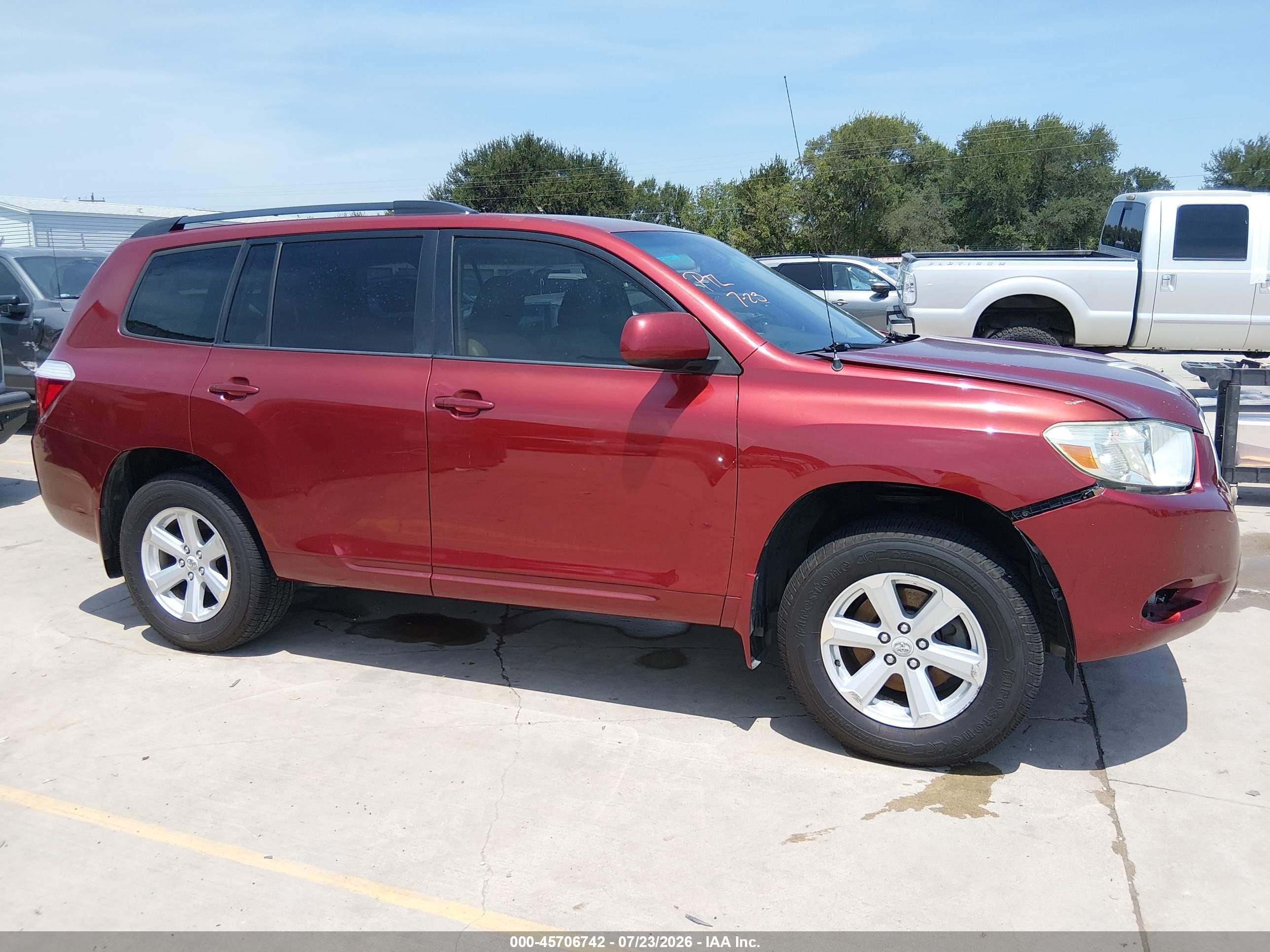 2010 Toyota Highlander Red vin: 5TDZA3EH6AS006162