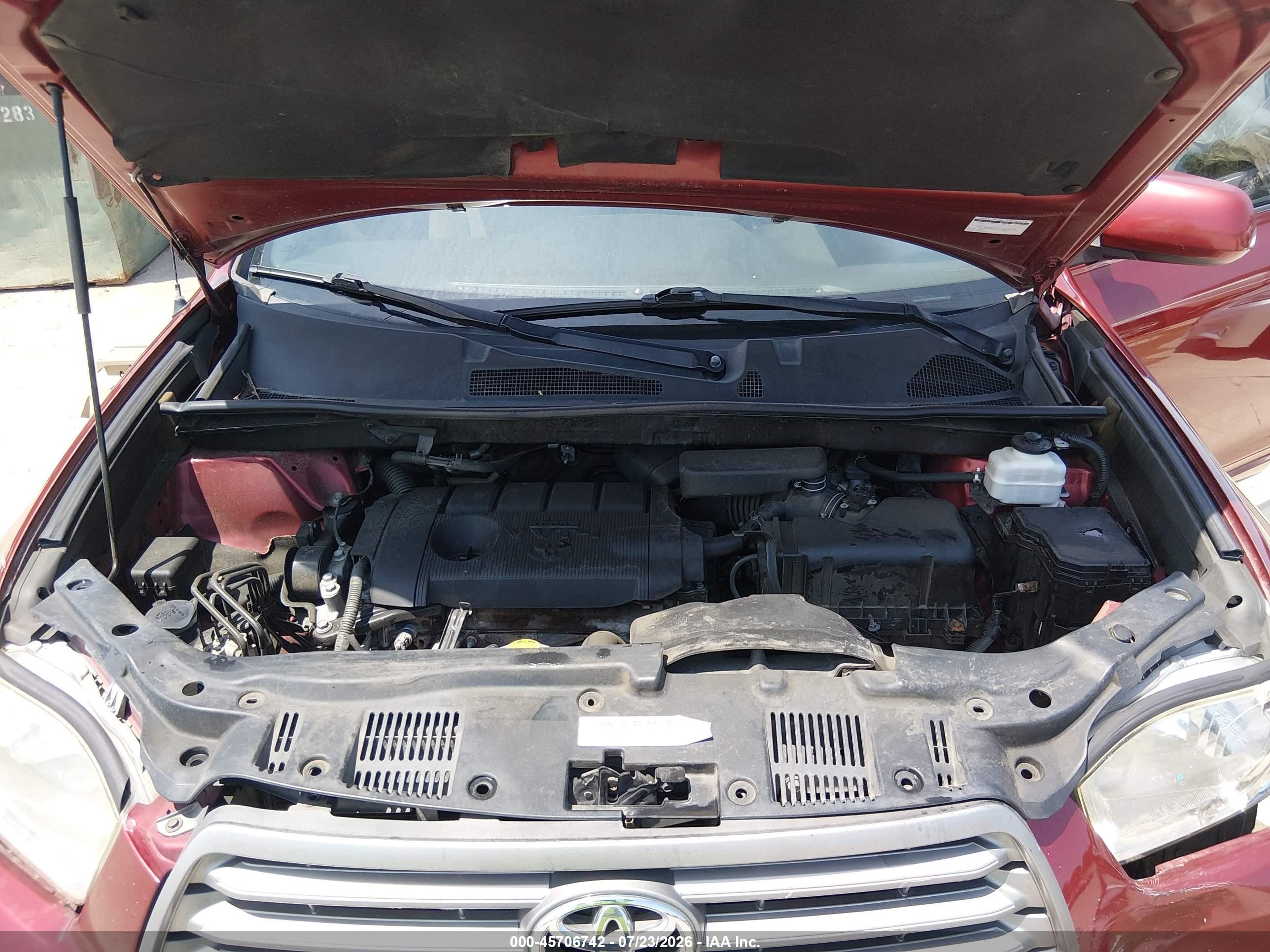 2010 Toyota Highlander Red vin: 5TDZA3EH6AS006162