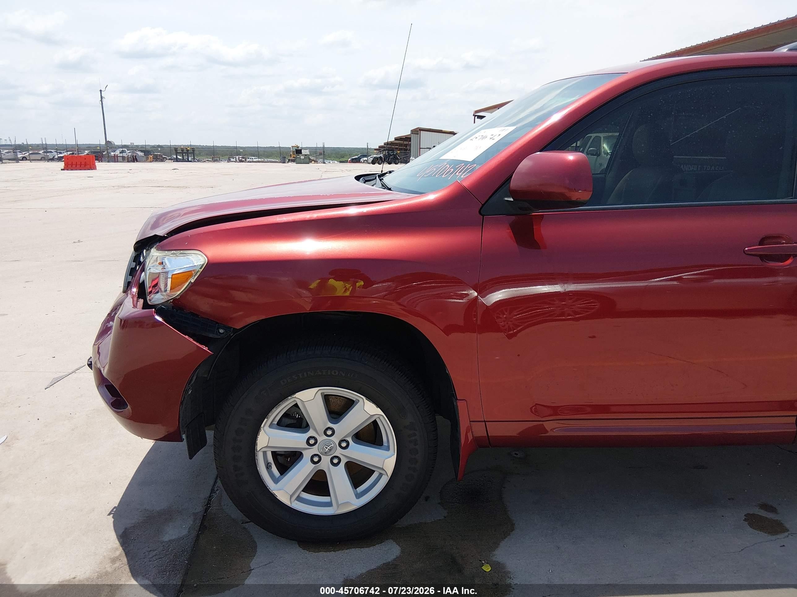 2010 Toyota Highlander Red vin: 5TDZA3EH6AS006162