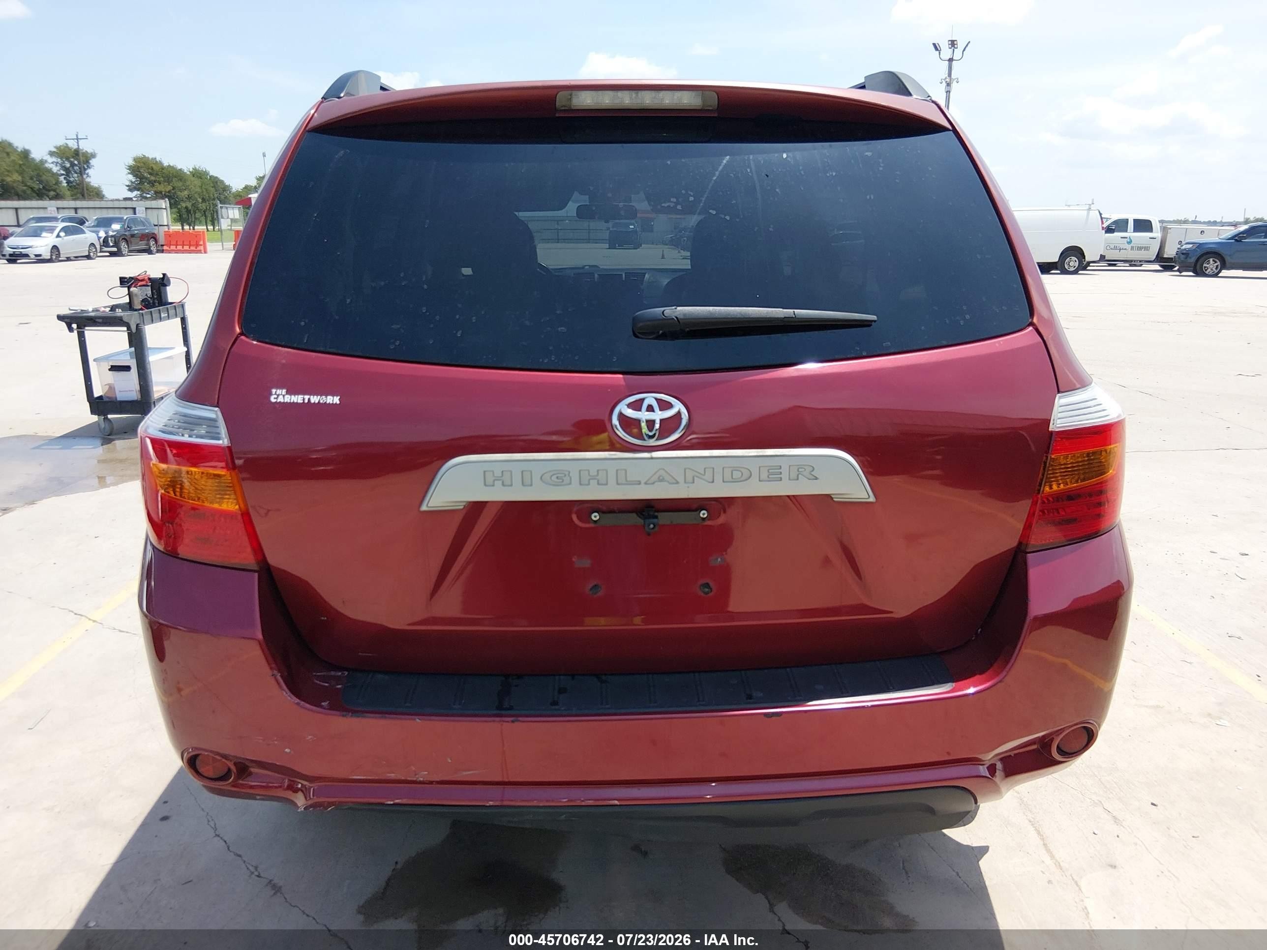 2010 Toyota Highlander Red vin: 5TDZA3EH6AS006162