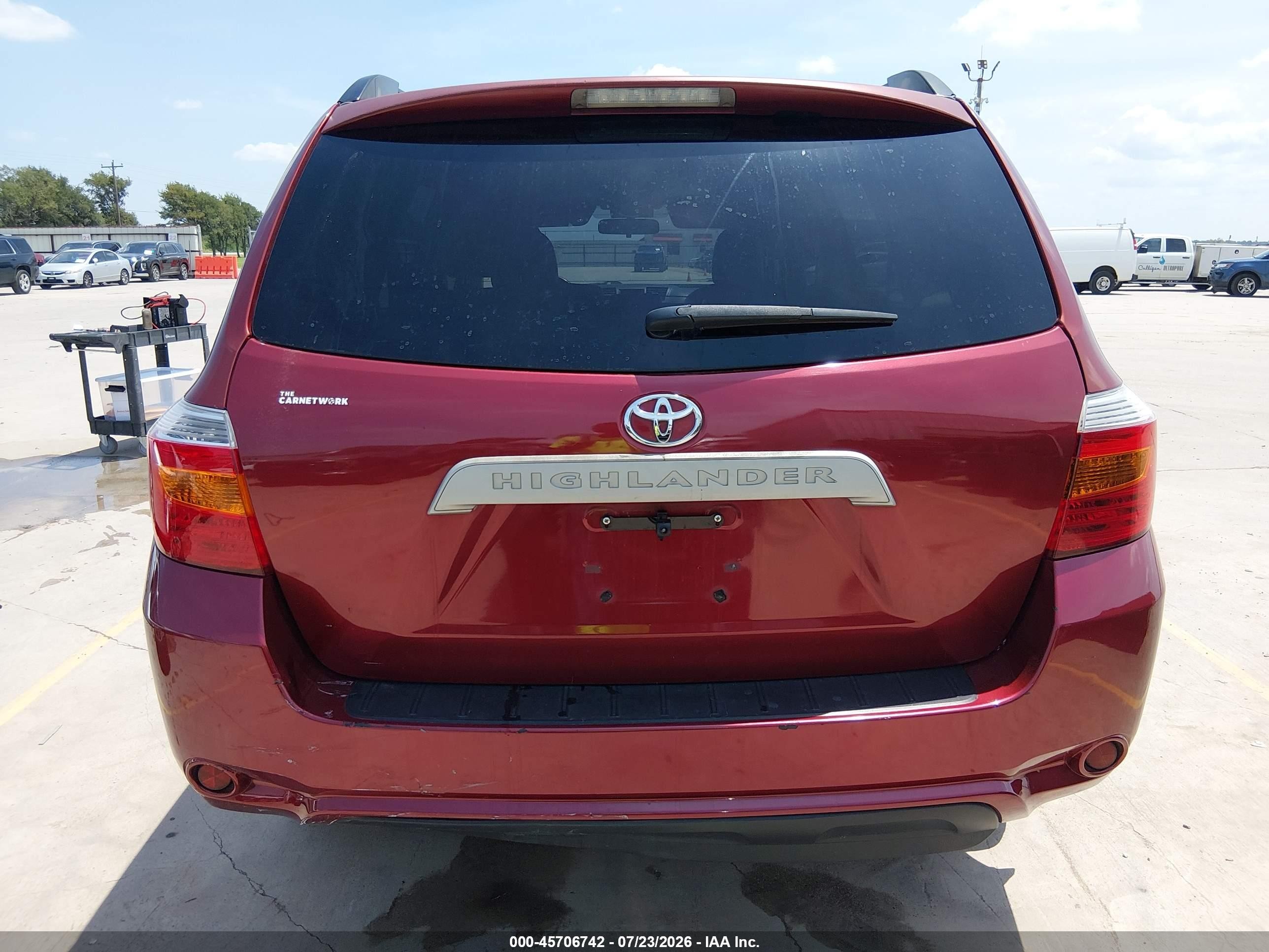 2010 Toyota Highlander Red vin: 5TDZA3EH6AS006162