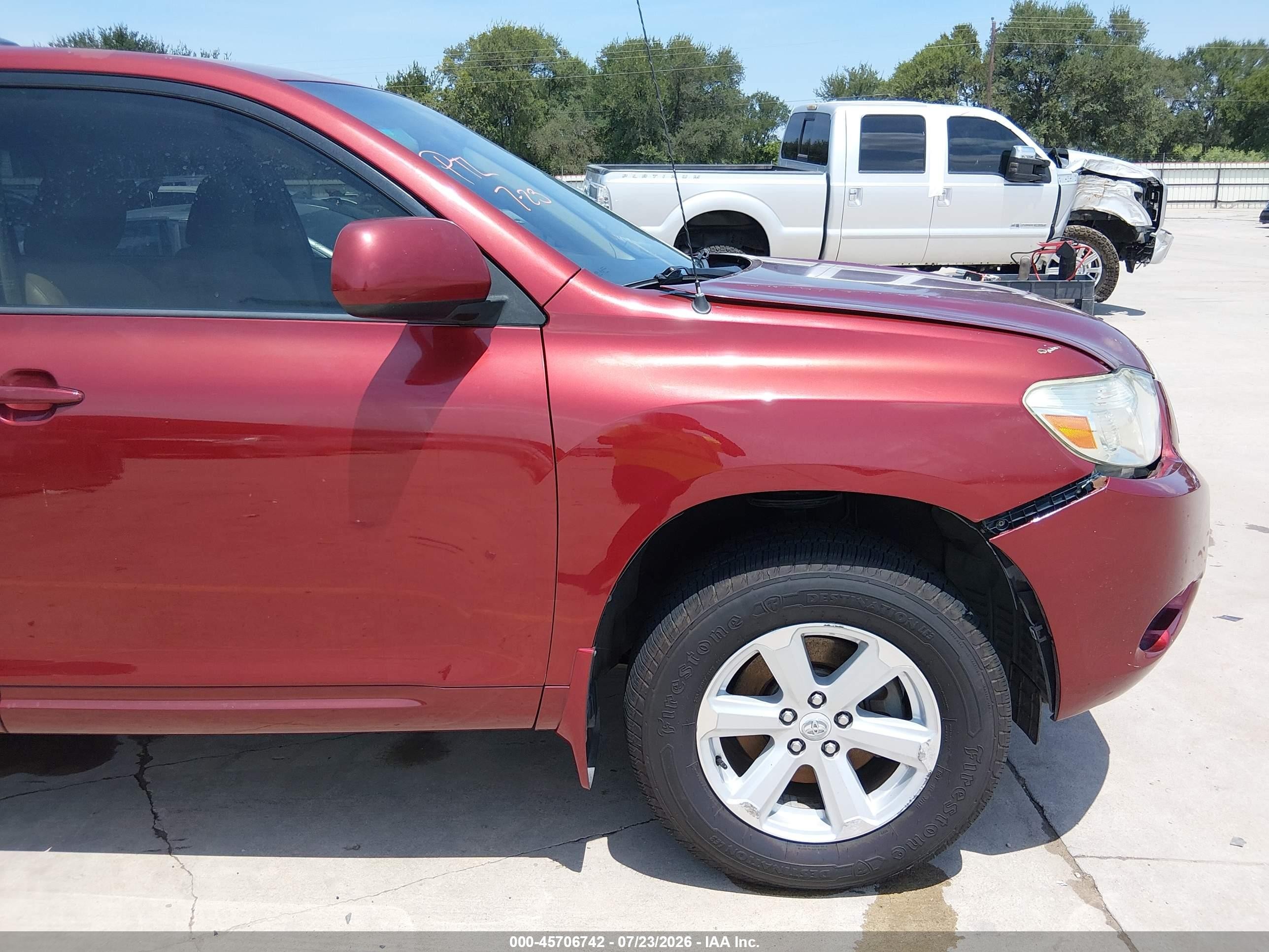 2010 Toyota Highlander Red vin: 5TDZA3EH6AS006162