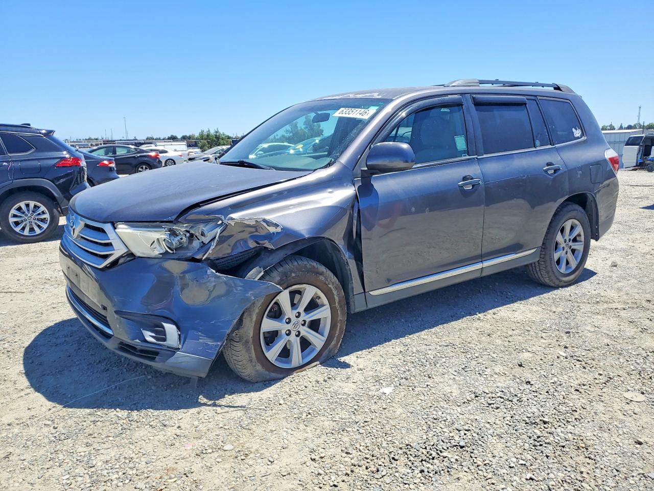 2013 Toyota Highlander Base Gray vin: 5TDZA3EH6DS037352