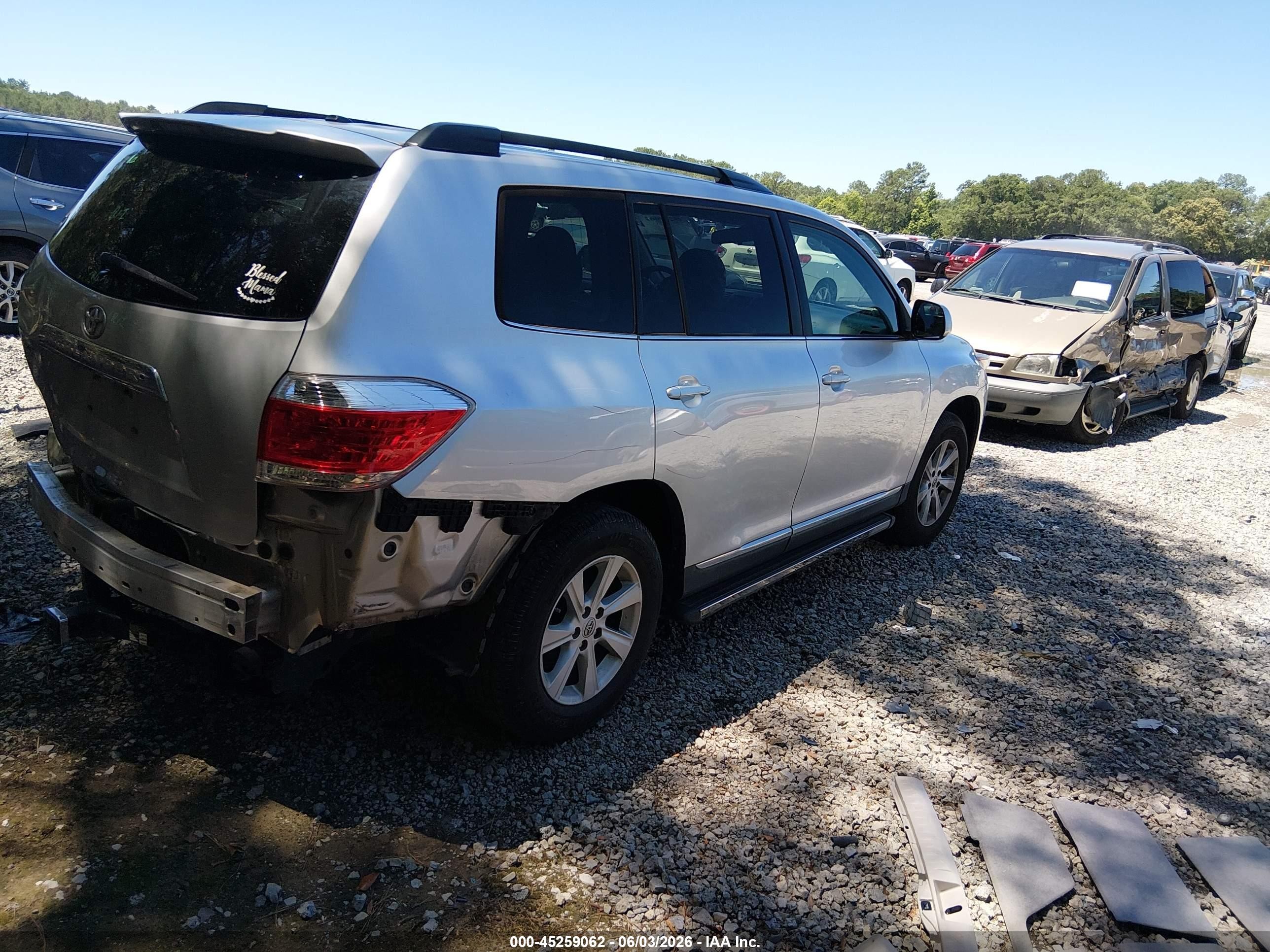 2012 Toyota Highlander   Gray vin: 5TDZA3EH7CS018064