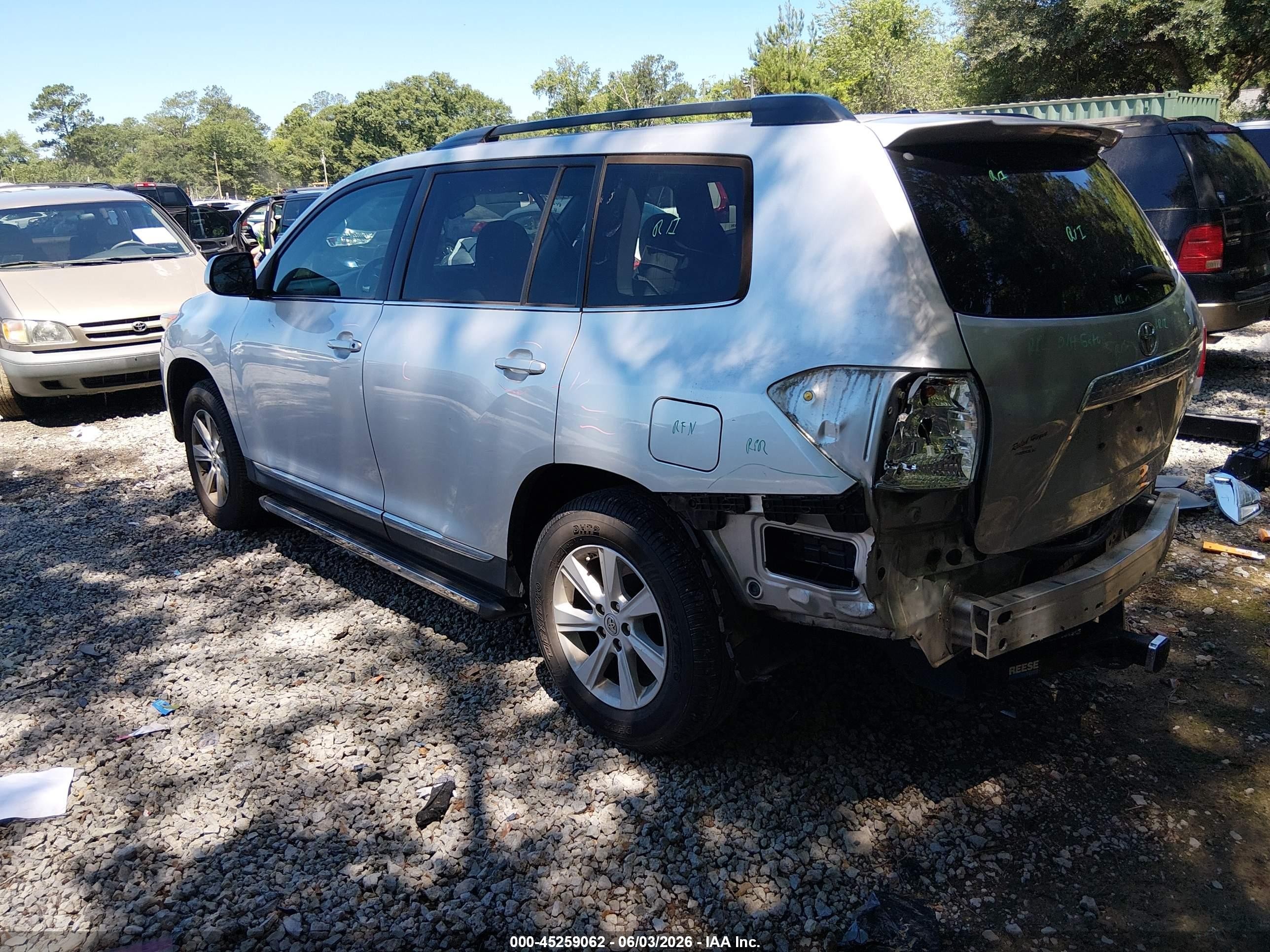 2012 Toyota Highlander   Gray vin: 5TDZA3EH7CS018064