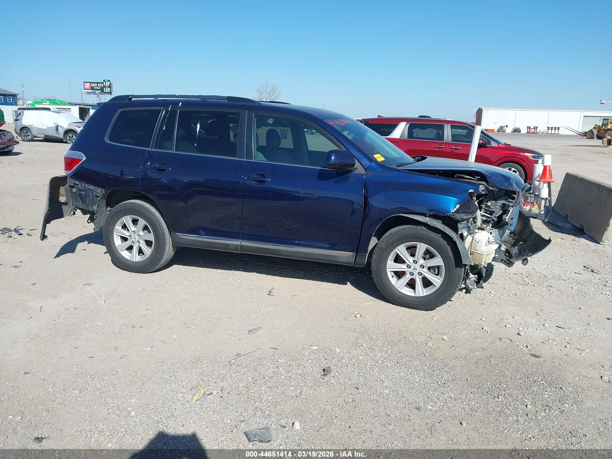 2012 Toyota Highlander   Blue vin: 5TDZA3EH7CS022700