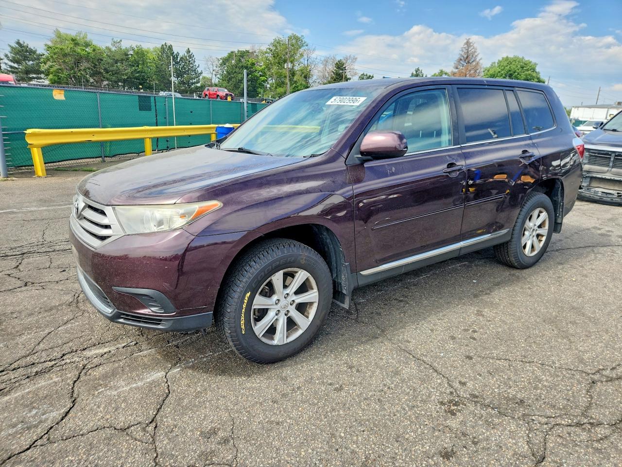 2013 Toyota Highlander Base Темно-бордовый vin: 5TDZA3EH7DS040695