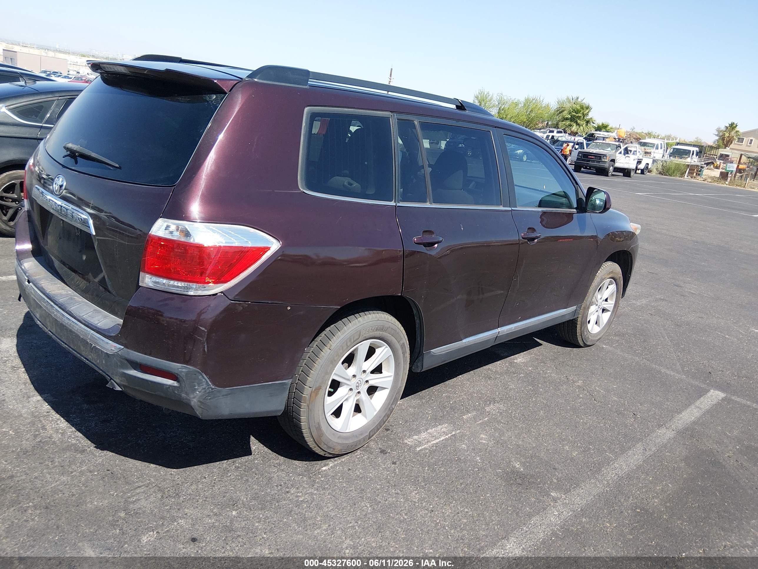 2013 Toyota Highlander Base Plus Purple vin: 5TDZA3EH7DS040809