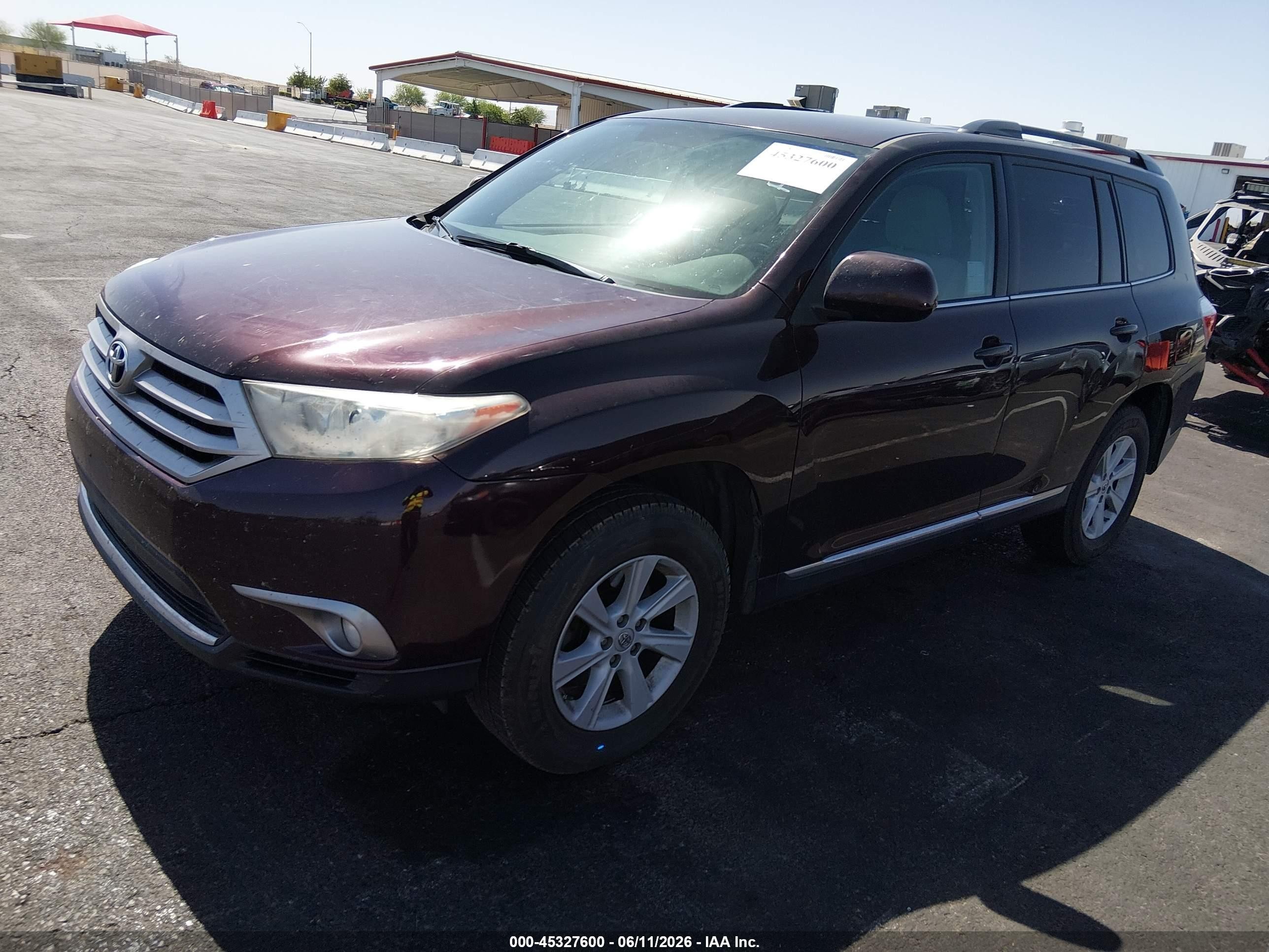 2013 Toyota Highlander Base Plus Purple vin: 5TDZA3EH7DS040809