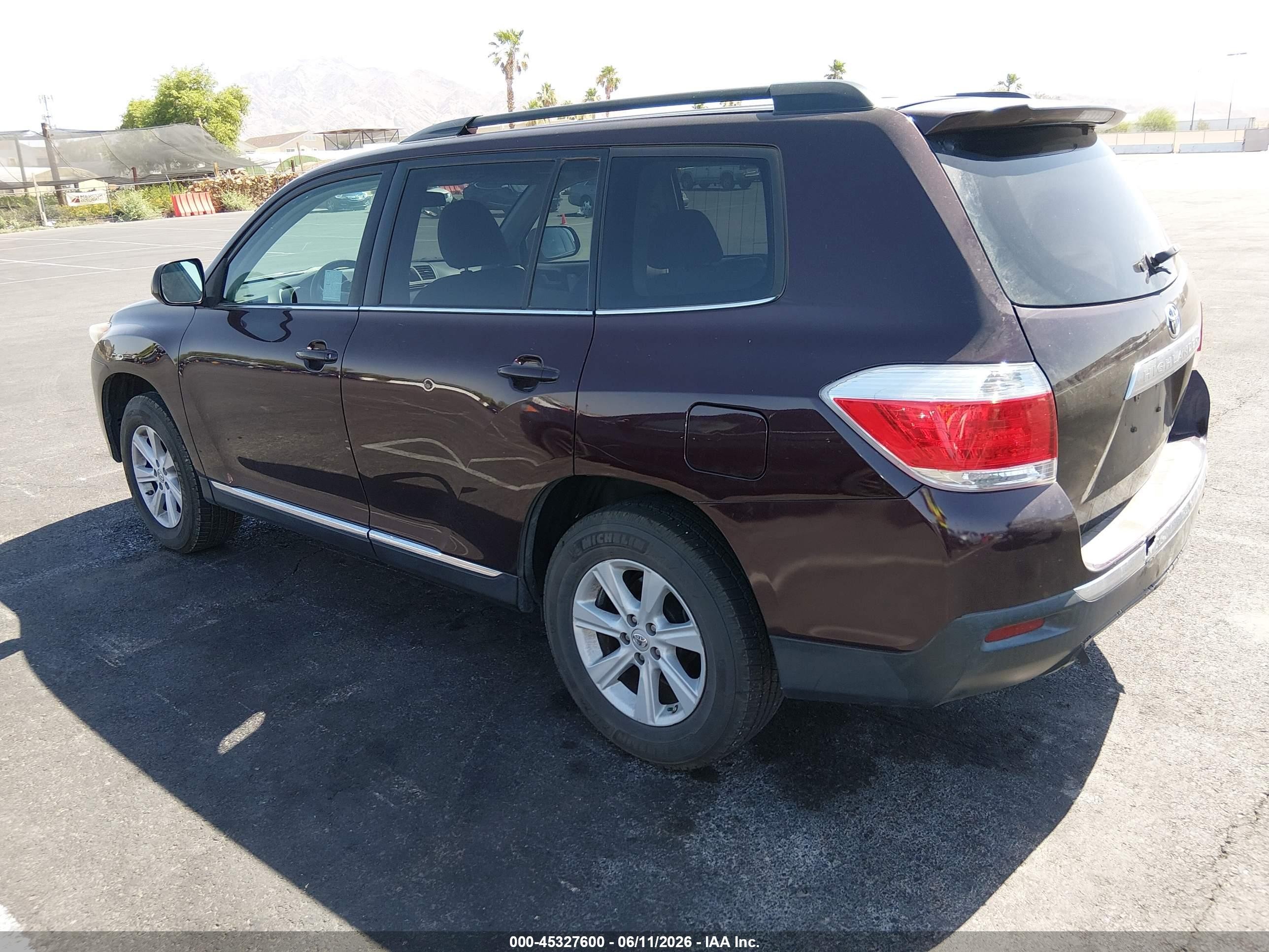 2013 Toyota Highlander Base Plus Purple vin: 5TDZA3EH7DS040809