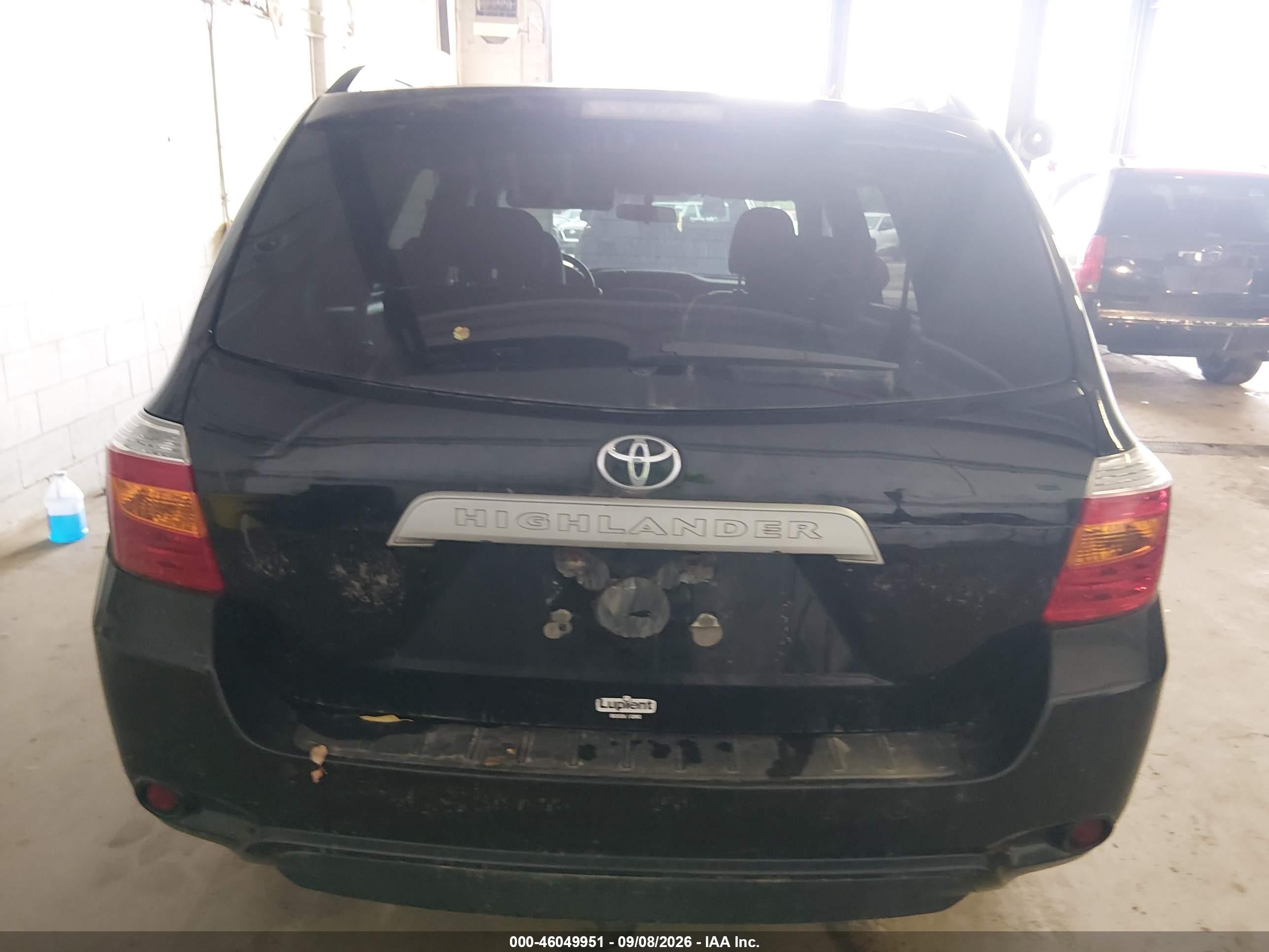 2010 Toyota Highlander   Black vin: 5TDZA3EH8AS002775