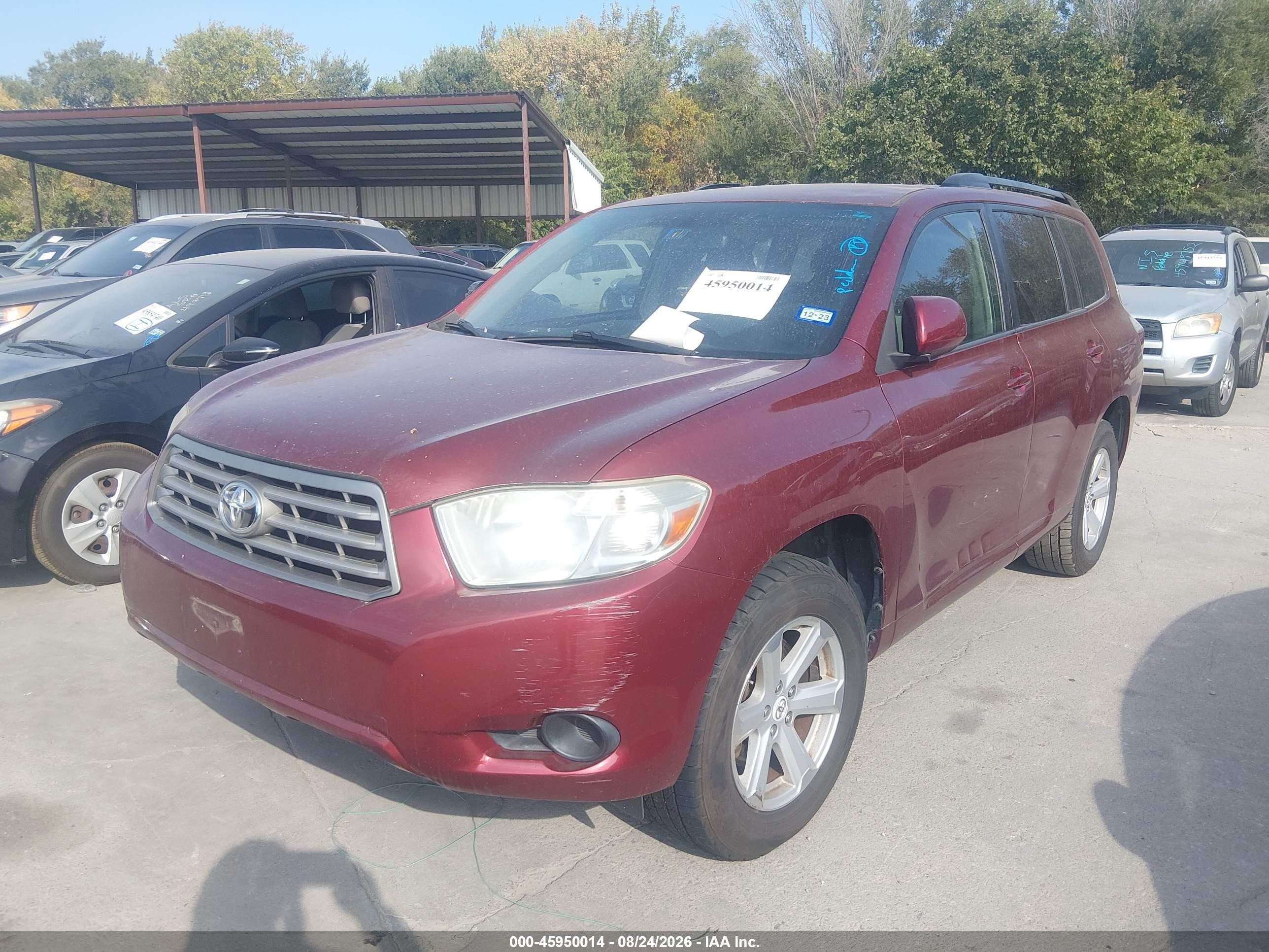 2010 Toyota Highlander   Бордовый vin: 5TDZA3EH8AS003022