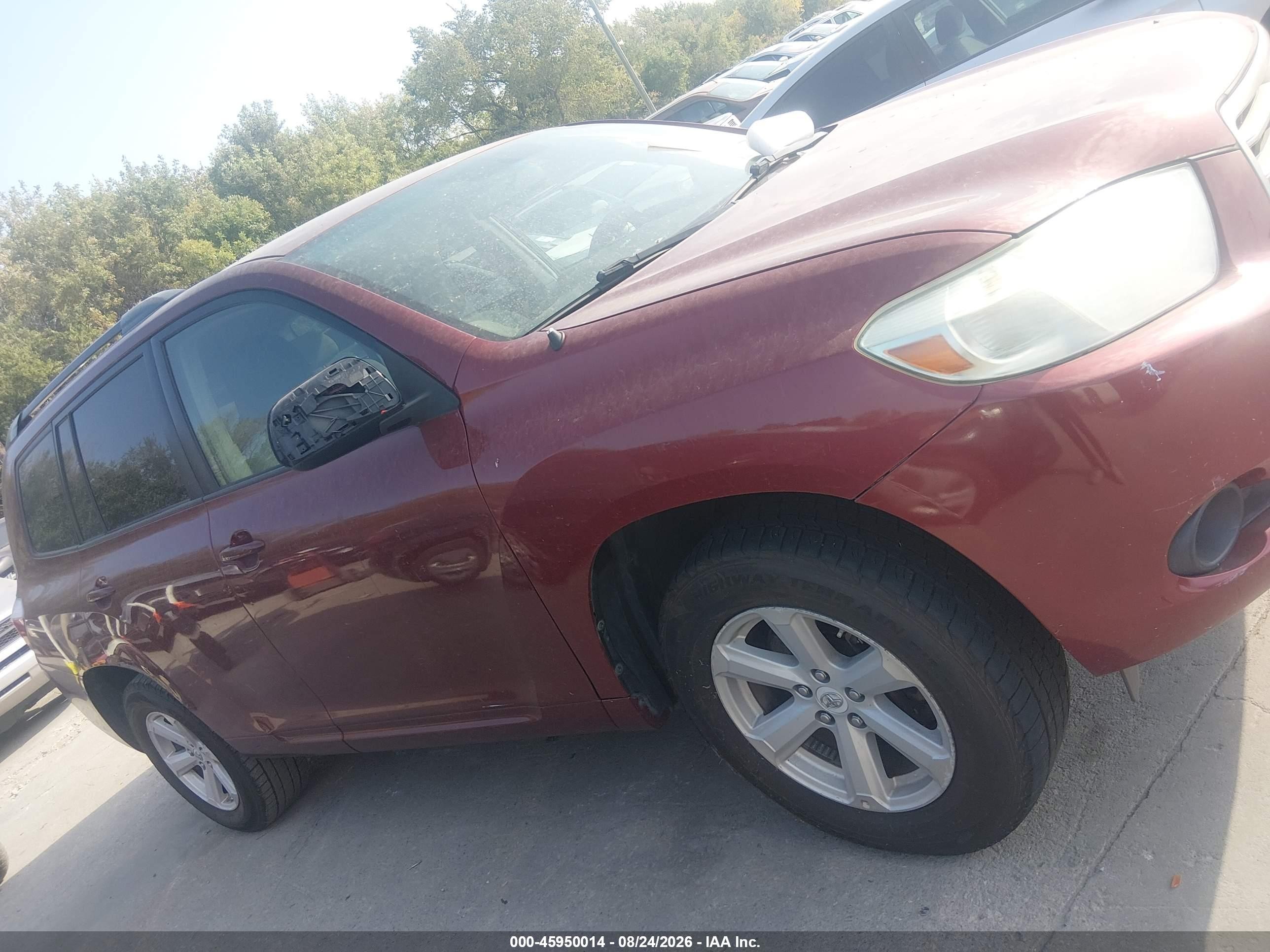 2010 Toyota Highlander   Бордовый vin: 5TDZA3EH8AS003022