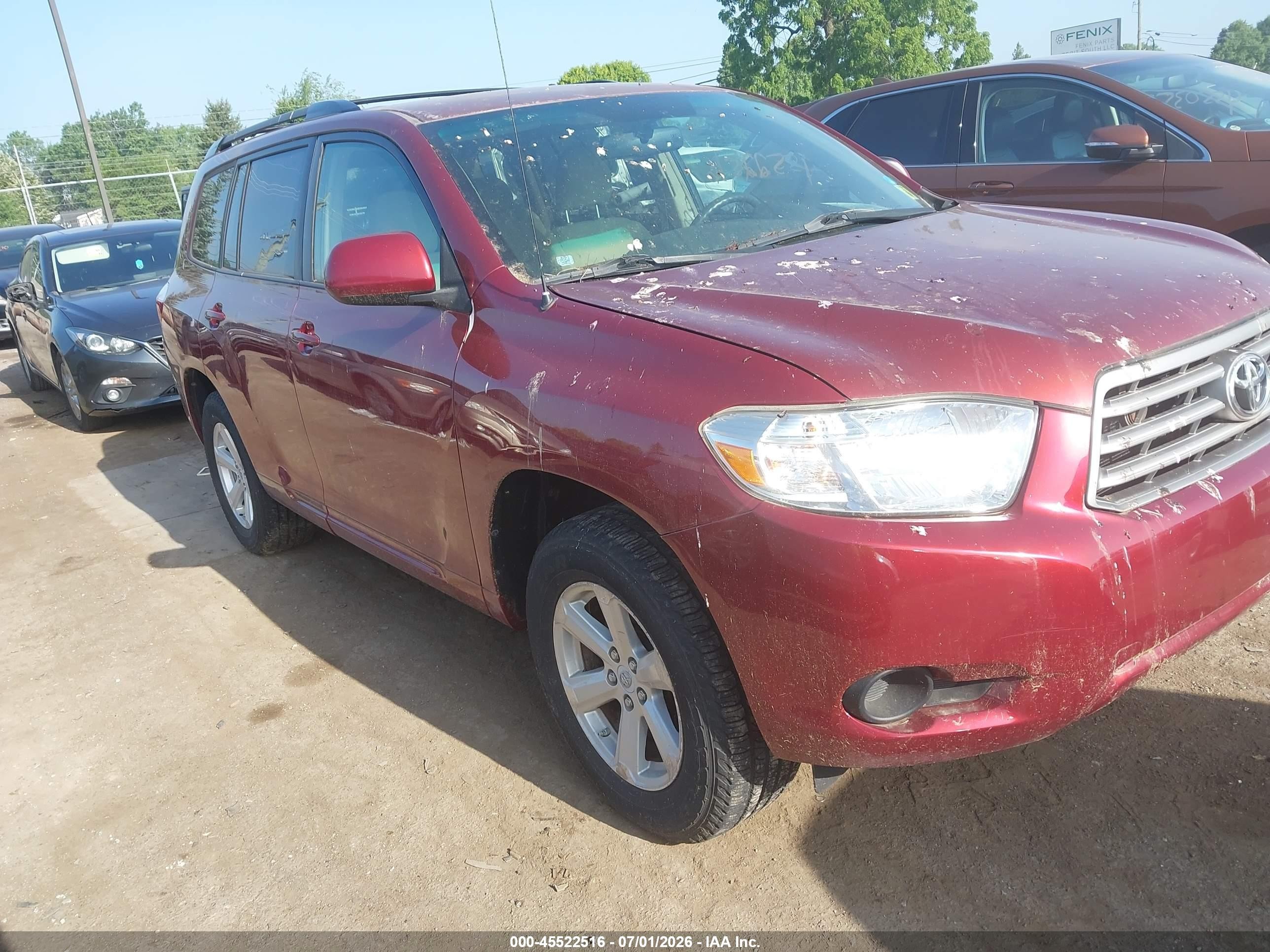2010 Toyota Highlander   Бордовый vin: 5TDZA3EH8AS005000