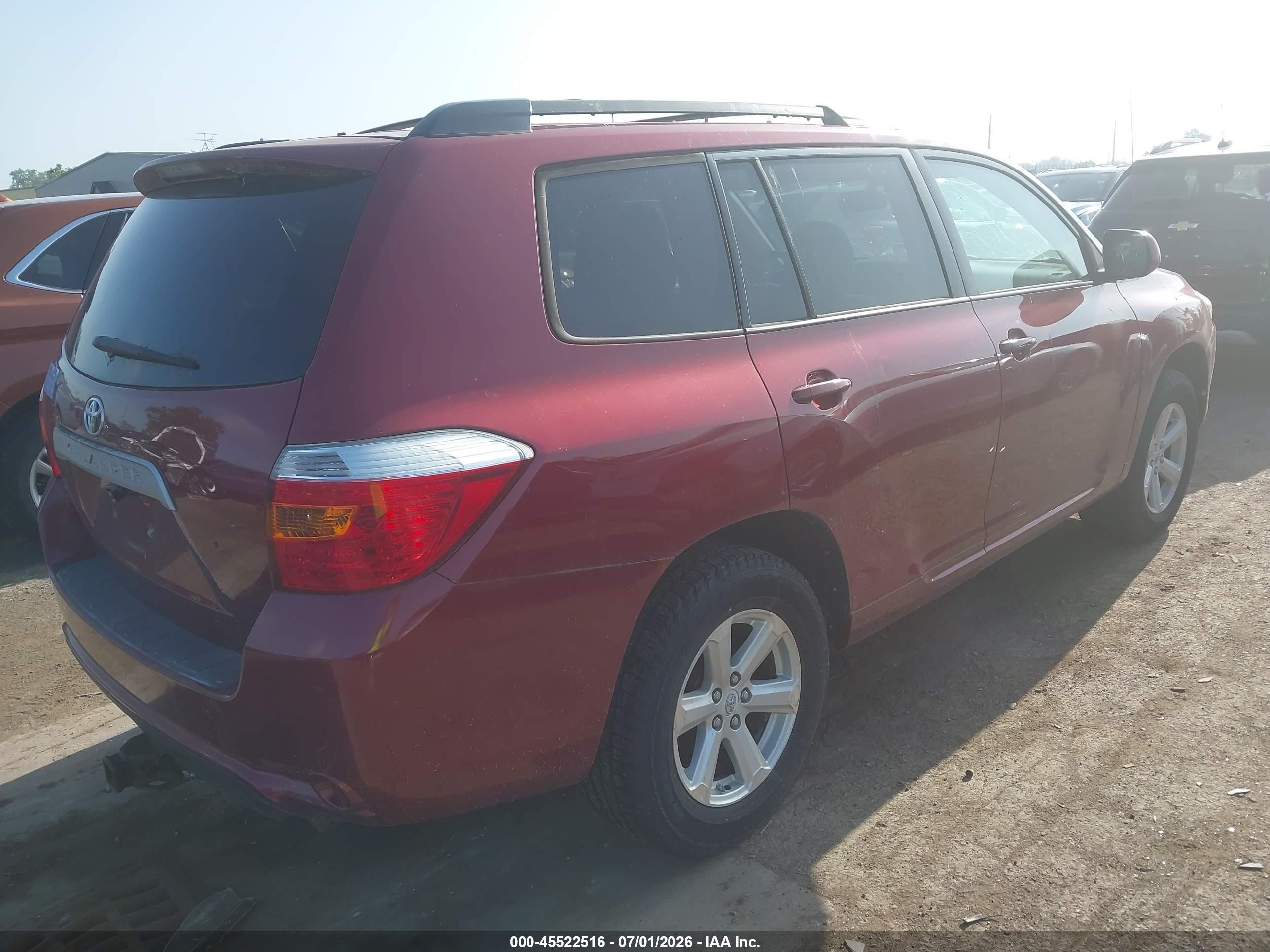 2010 Toyota Highlander   Бордовый vin: 5TDZA3EH8AS005000