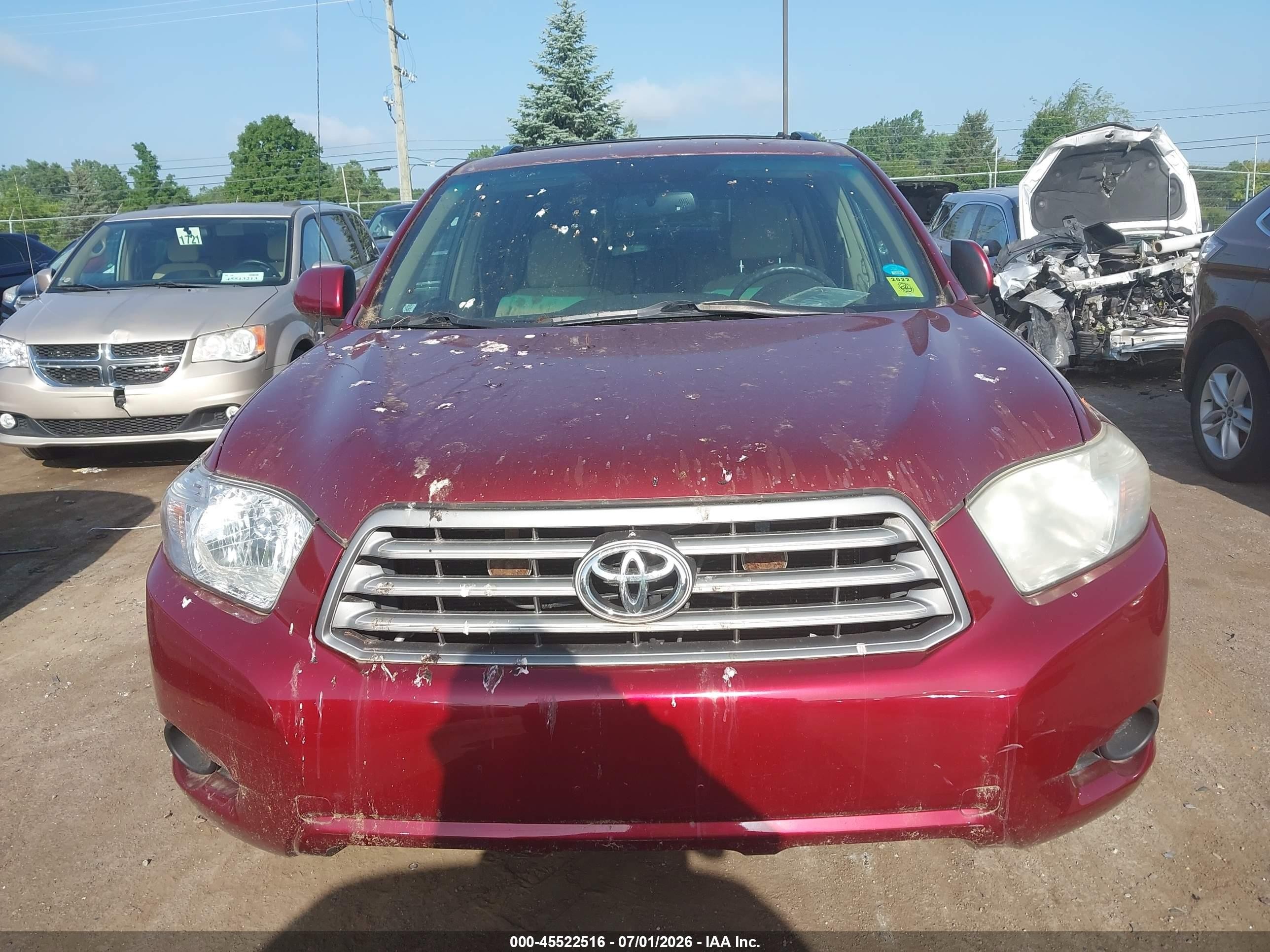 2010 Toyota Highlander   Бордовый vin: 5TDZA3EH8AS005000