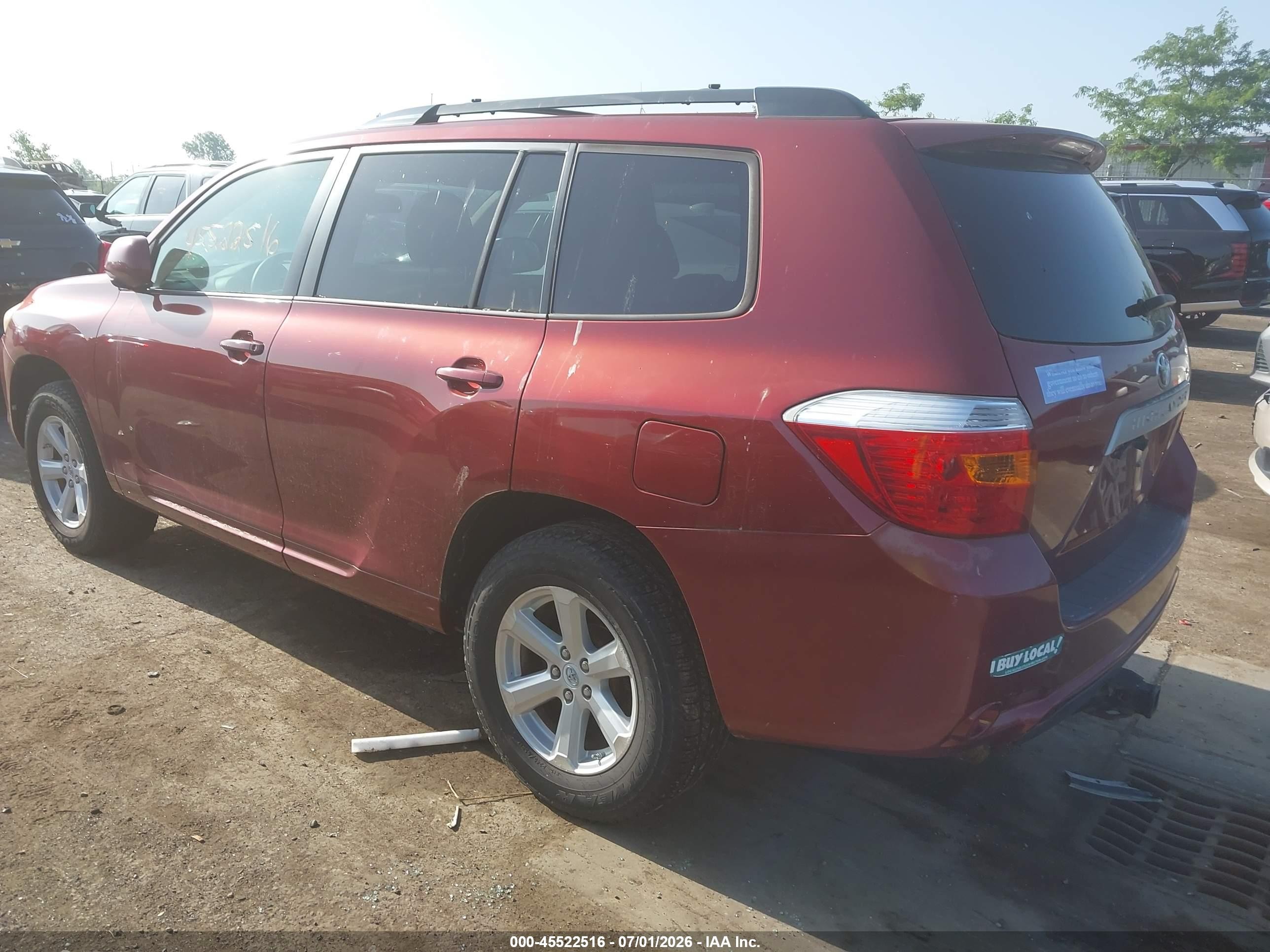 2010 Toyota Highlander   Бордовый vin: 5TDZA3EH8AS005000