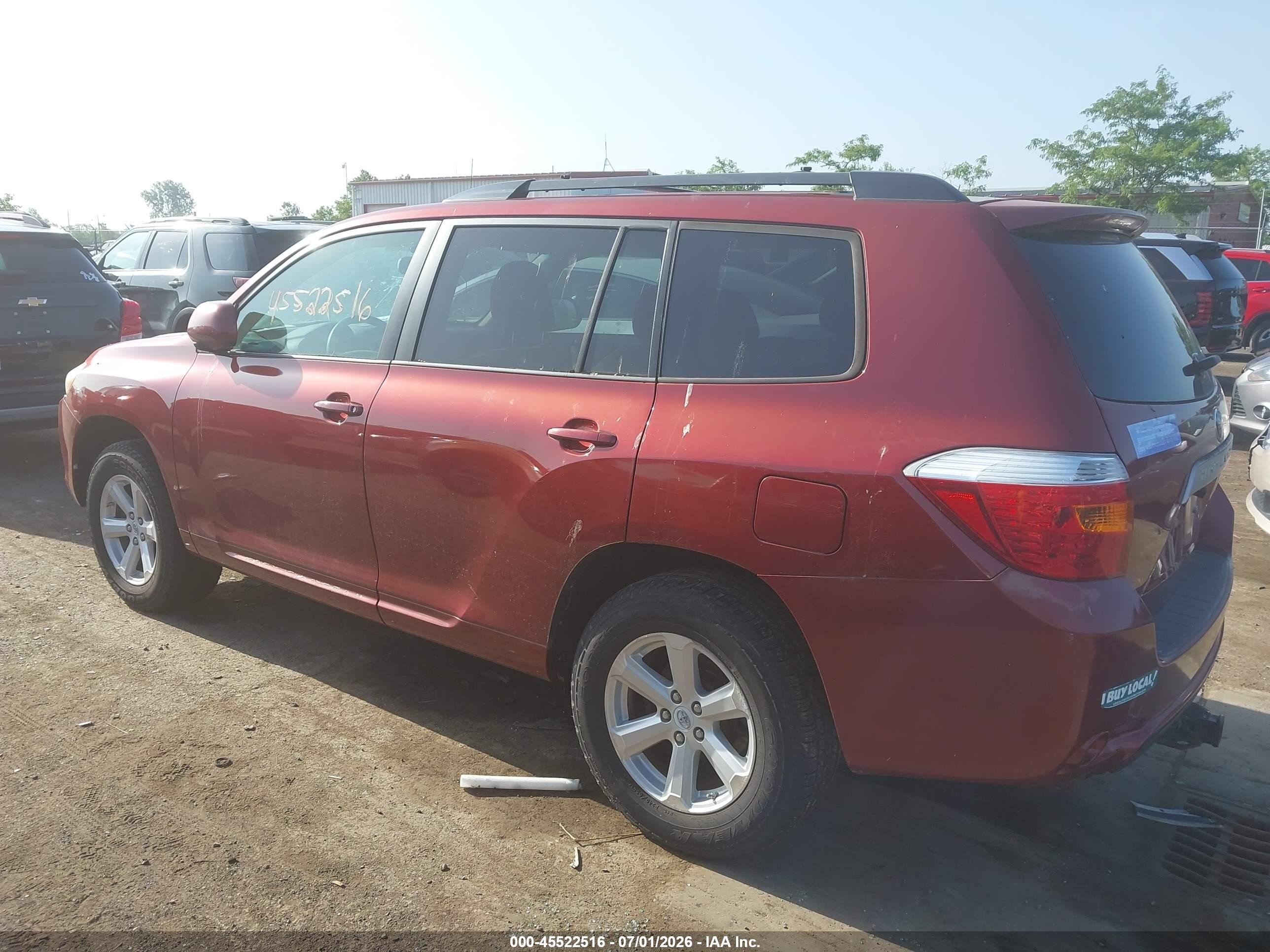 2010 Toyota Highlander   Бордовый vin: 5TDZA3EH8AS005000
