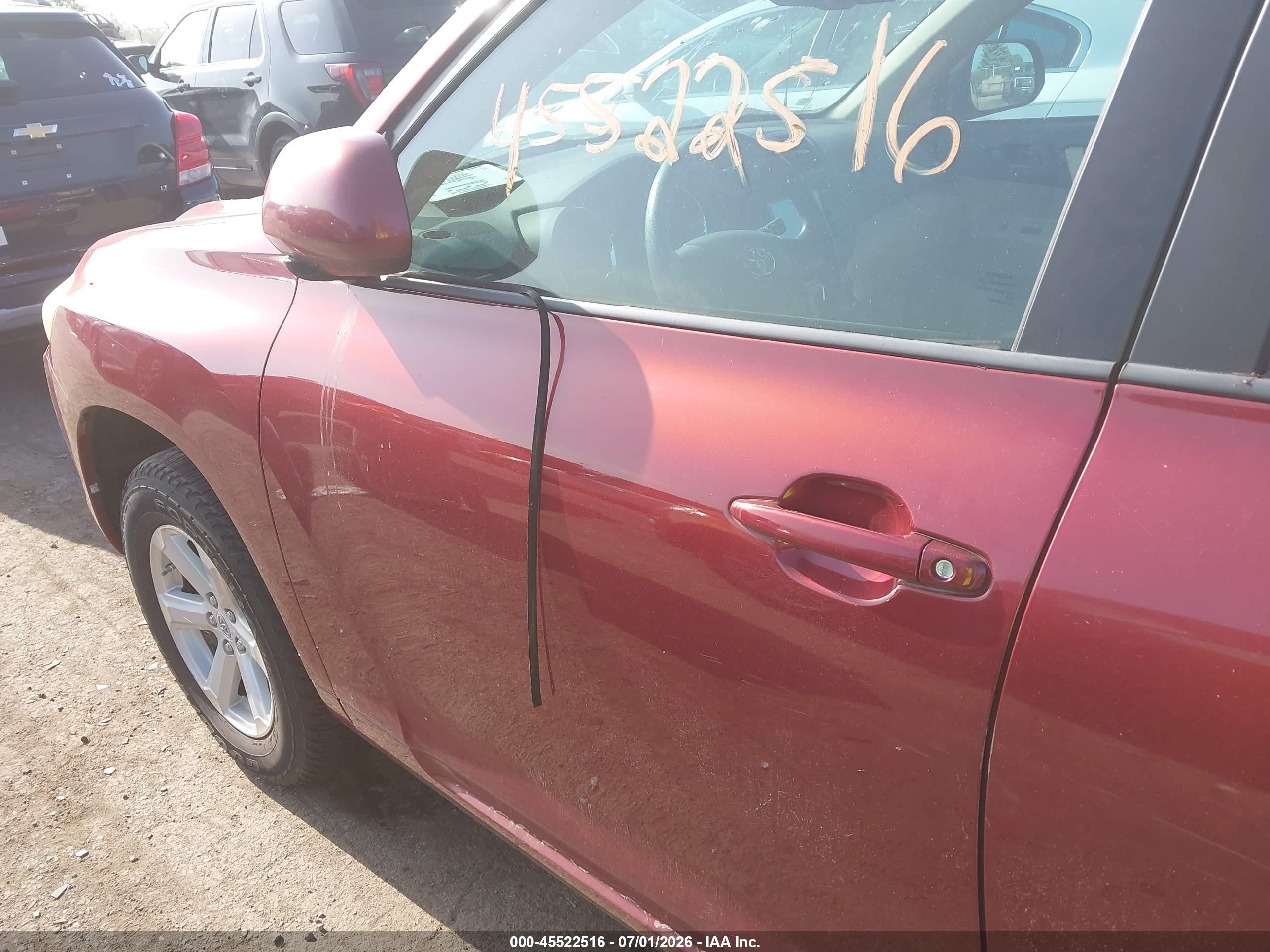 2010 Toyota Highlander   Бордовый vin: 5TDZA3EH8AS005000