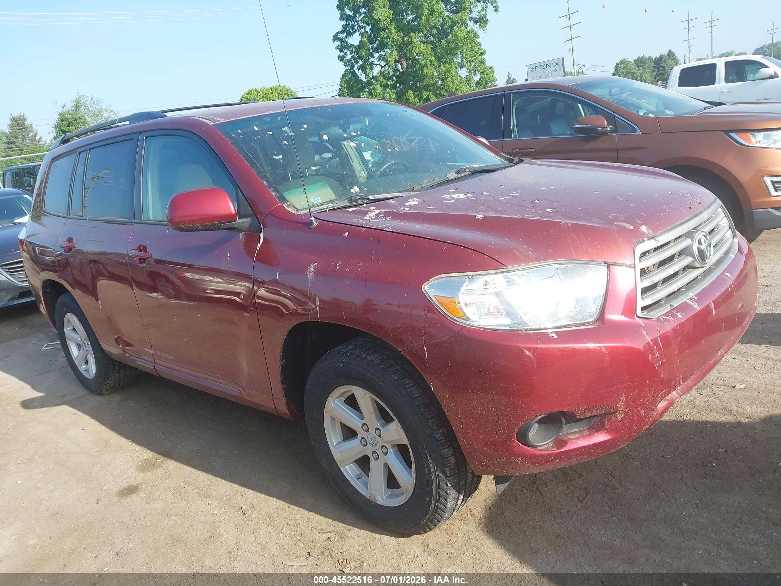 2010 Toyota Highlander   Бордовый vin: 5TDZA3EH8AS005000