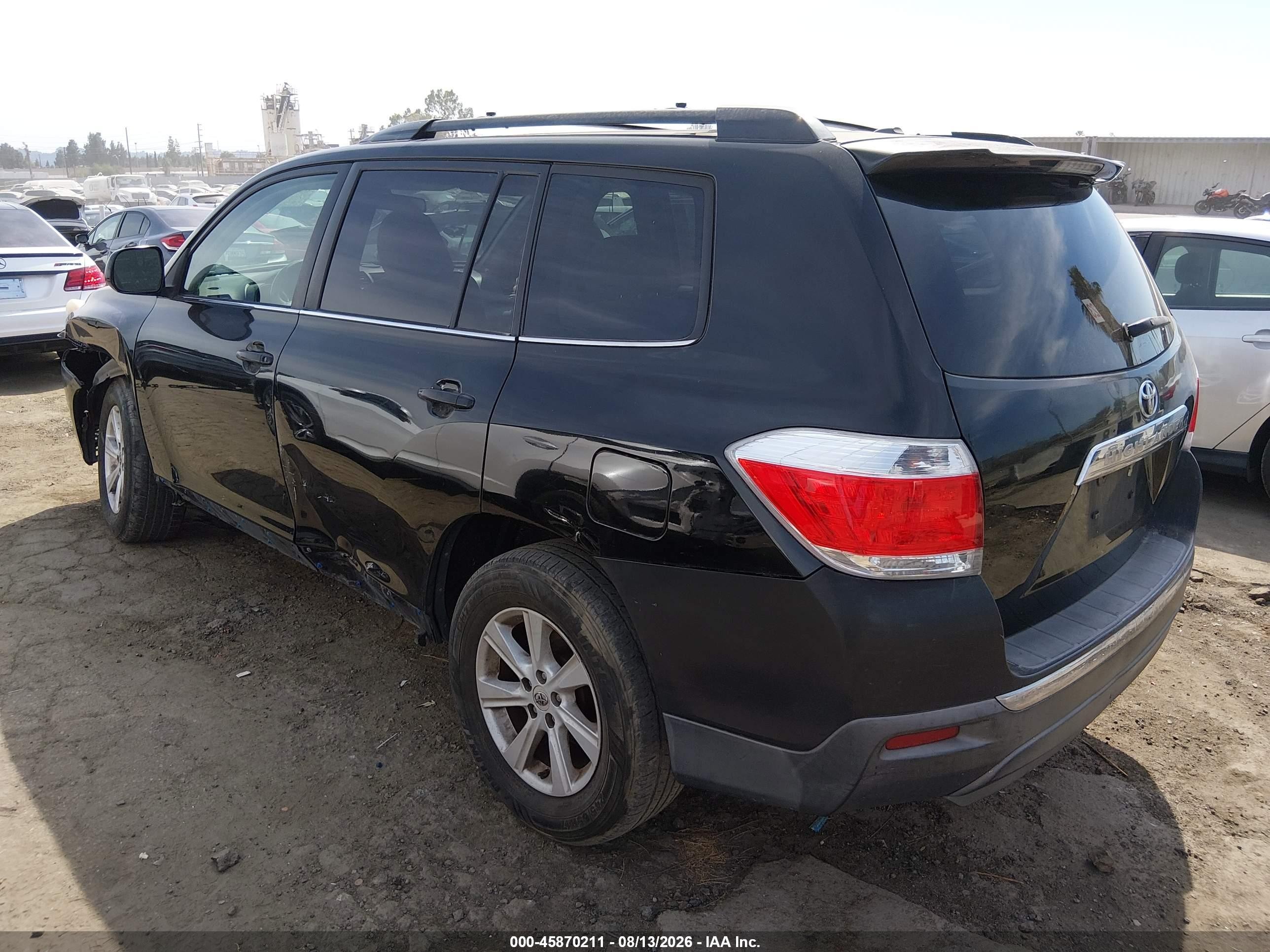 2012 Toyota Highlander   Черный vin: 5TDZA3EH8CS022222