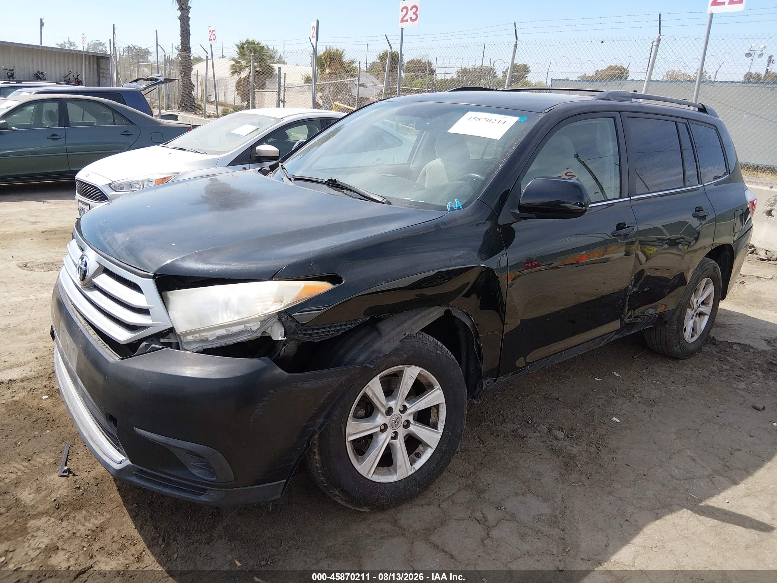 2012 Toyota Highlander   Черный vin: 5TDZA3EH8CS022222