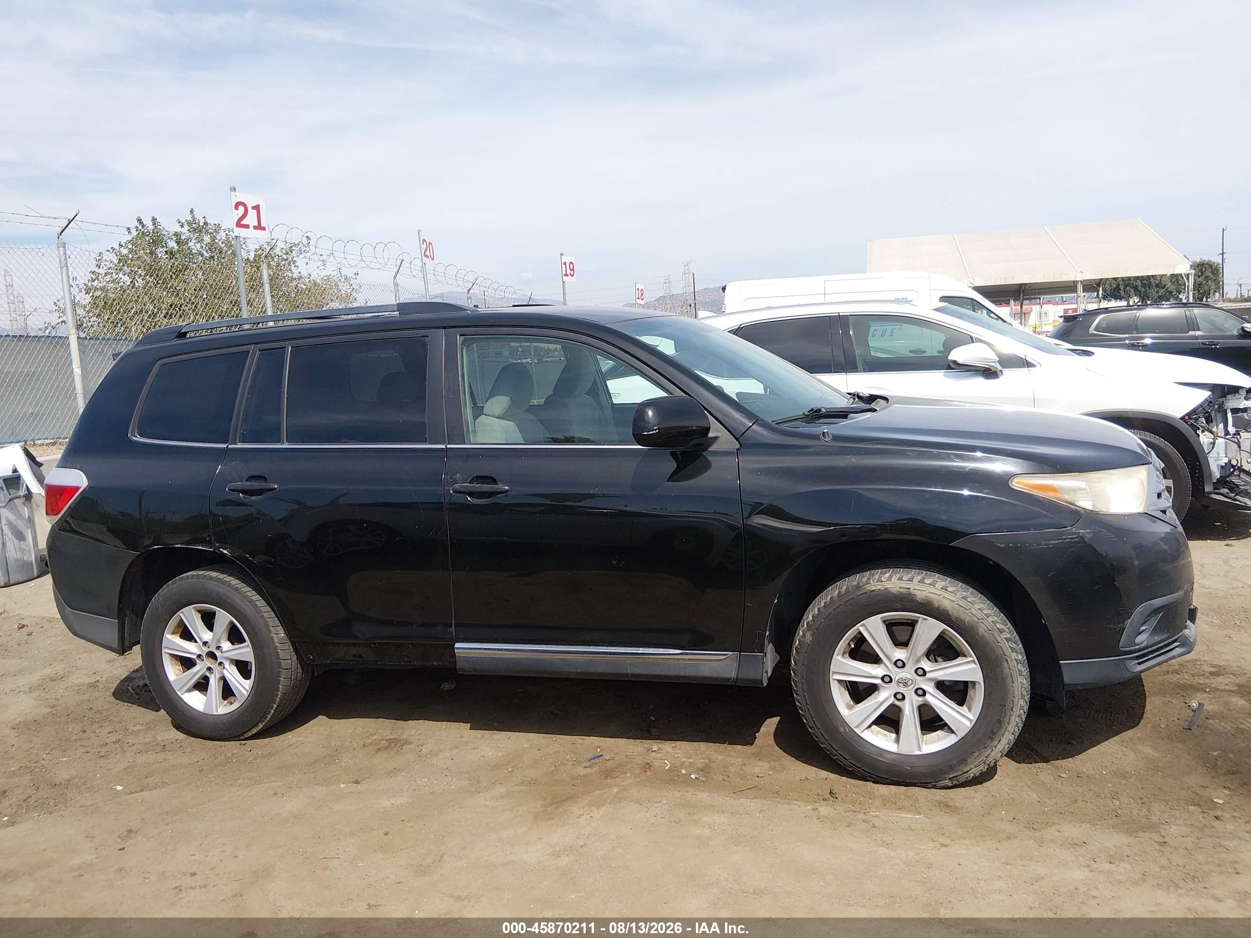 2012 Toyota Highlander   Черный vin: 5TDZA3EH8CS022222