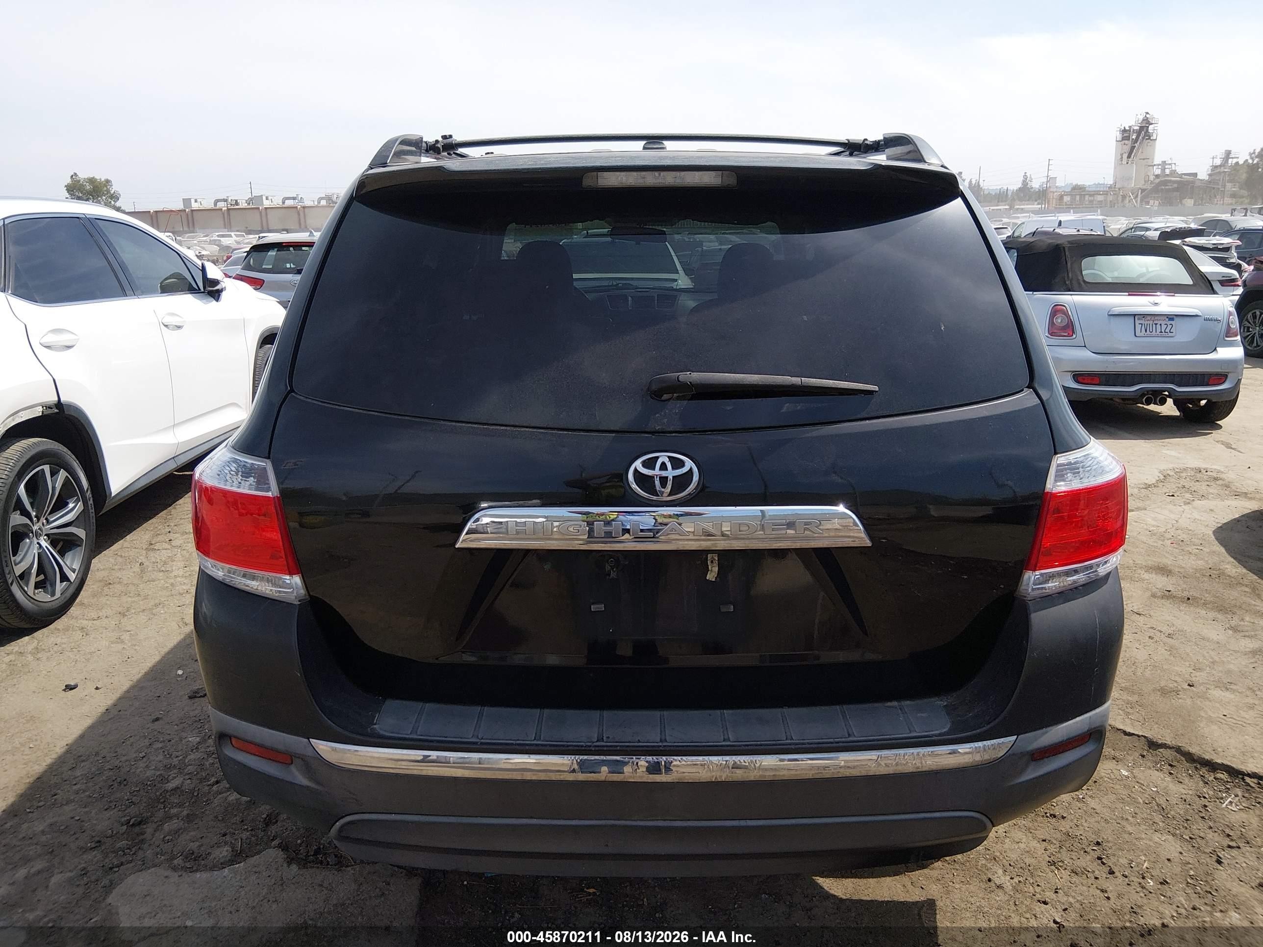2012 Toyota Highlander   Черный vin: 5TDZA3EH8CS022222