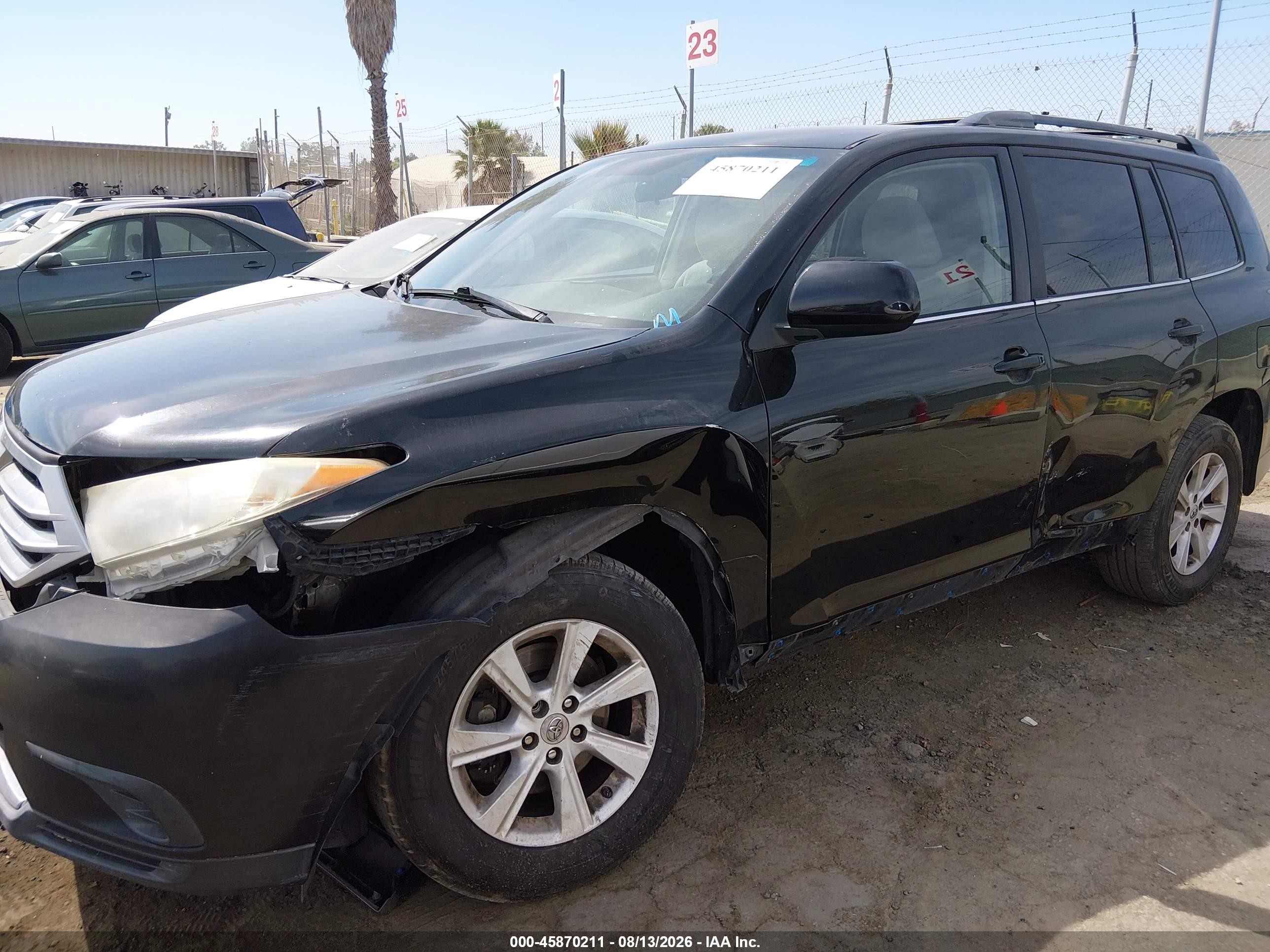 2012 Toyota Highlander   Черный vin: 5TDZA3EH8CS022222