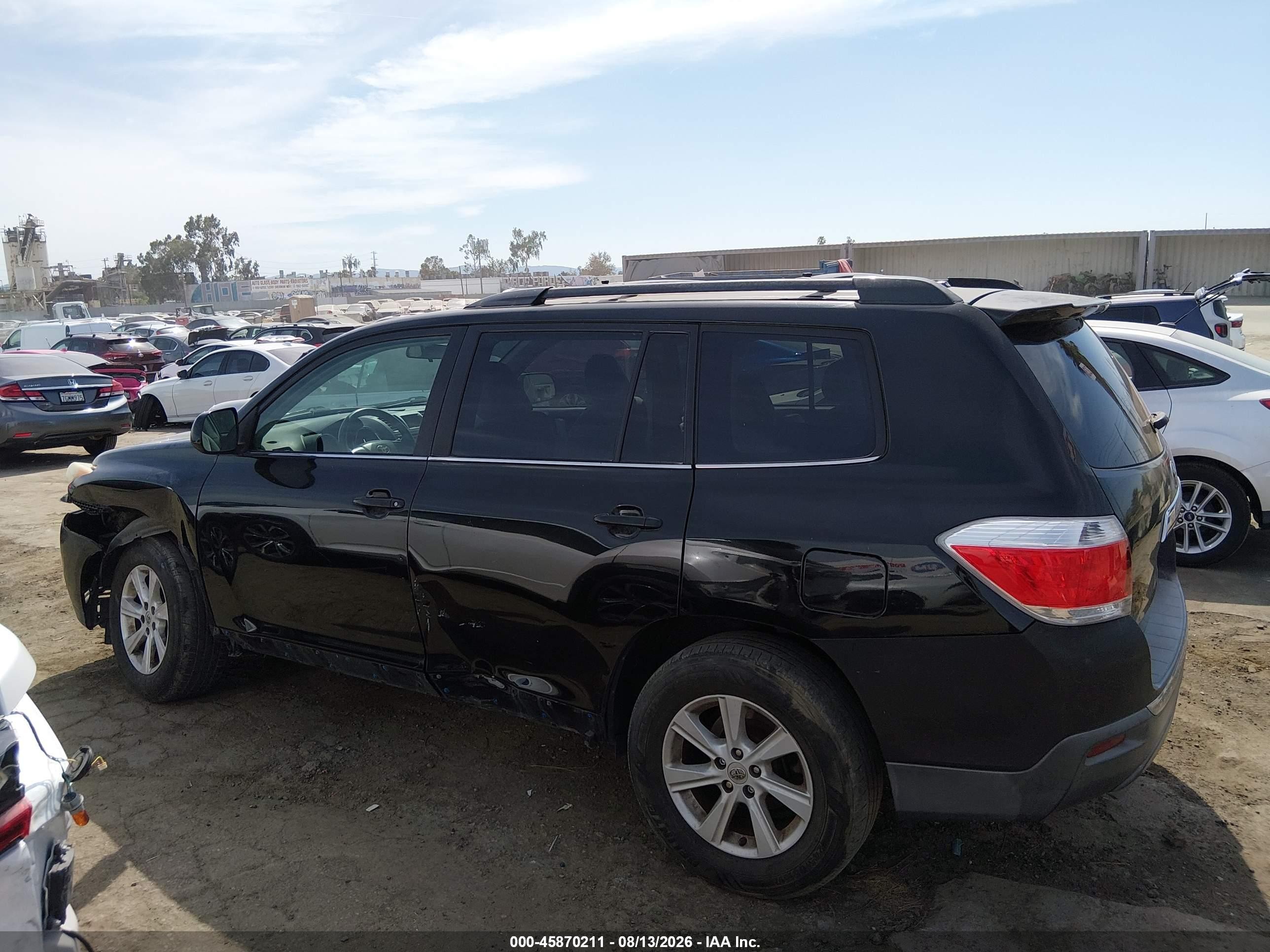 2012 Toyota Highlander   Черный vin: 5TDZA3EH8CS022222