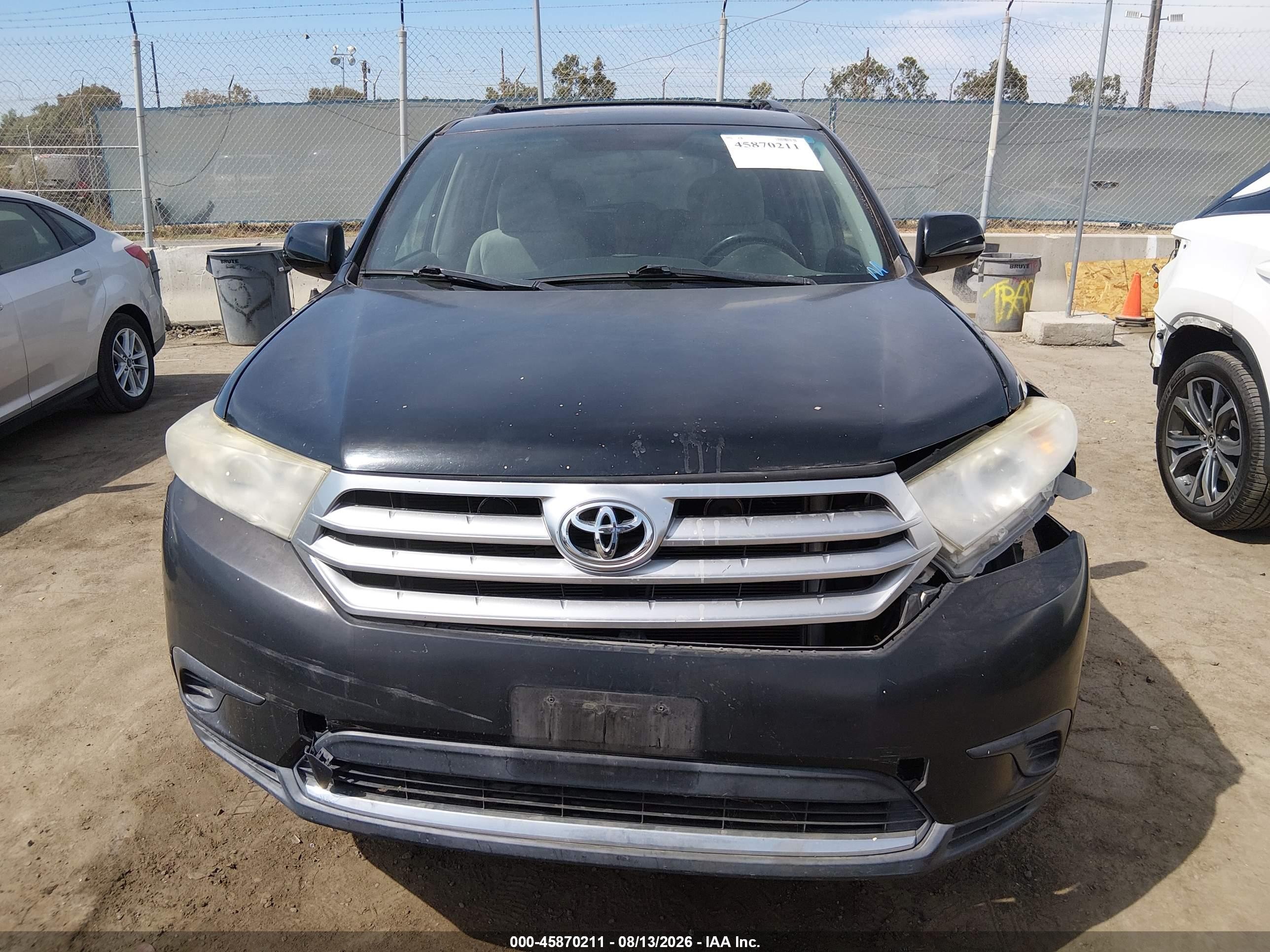 2012 Toyota Highlander   Черный vin: 5TDZA3EH8CS022222