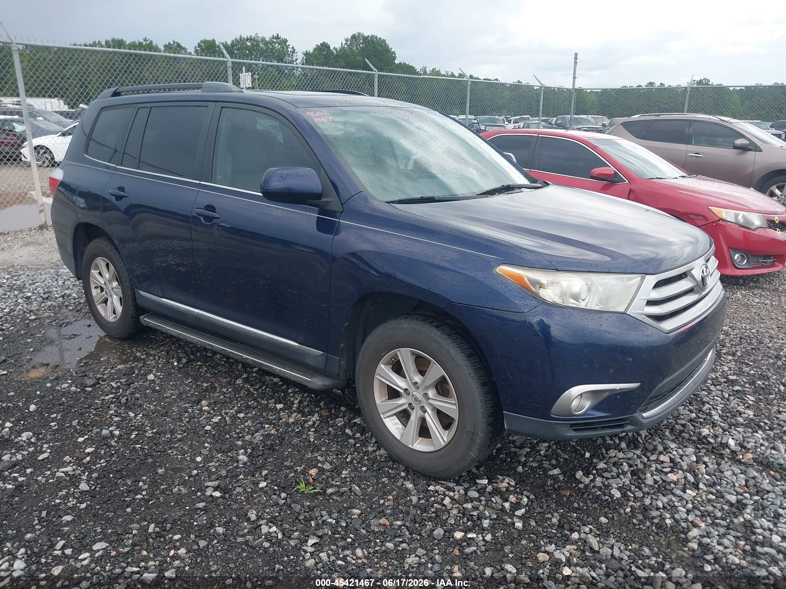 2012 Toyota Highlander Se Blue vin: 5TDZA3EH8CS026268