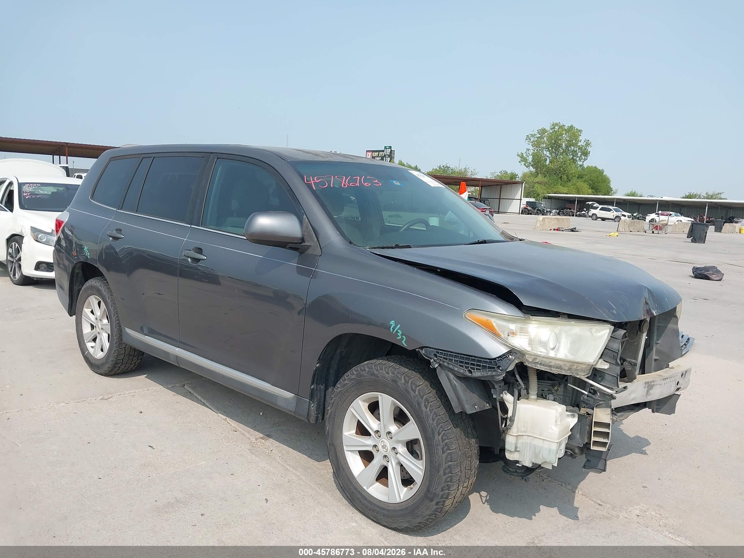 2013 Toyota Highlander Gray vin: 5TDZA3EH8DS035229