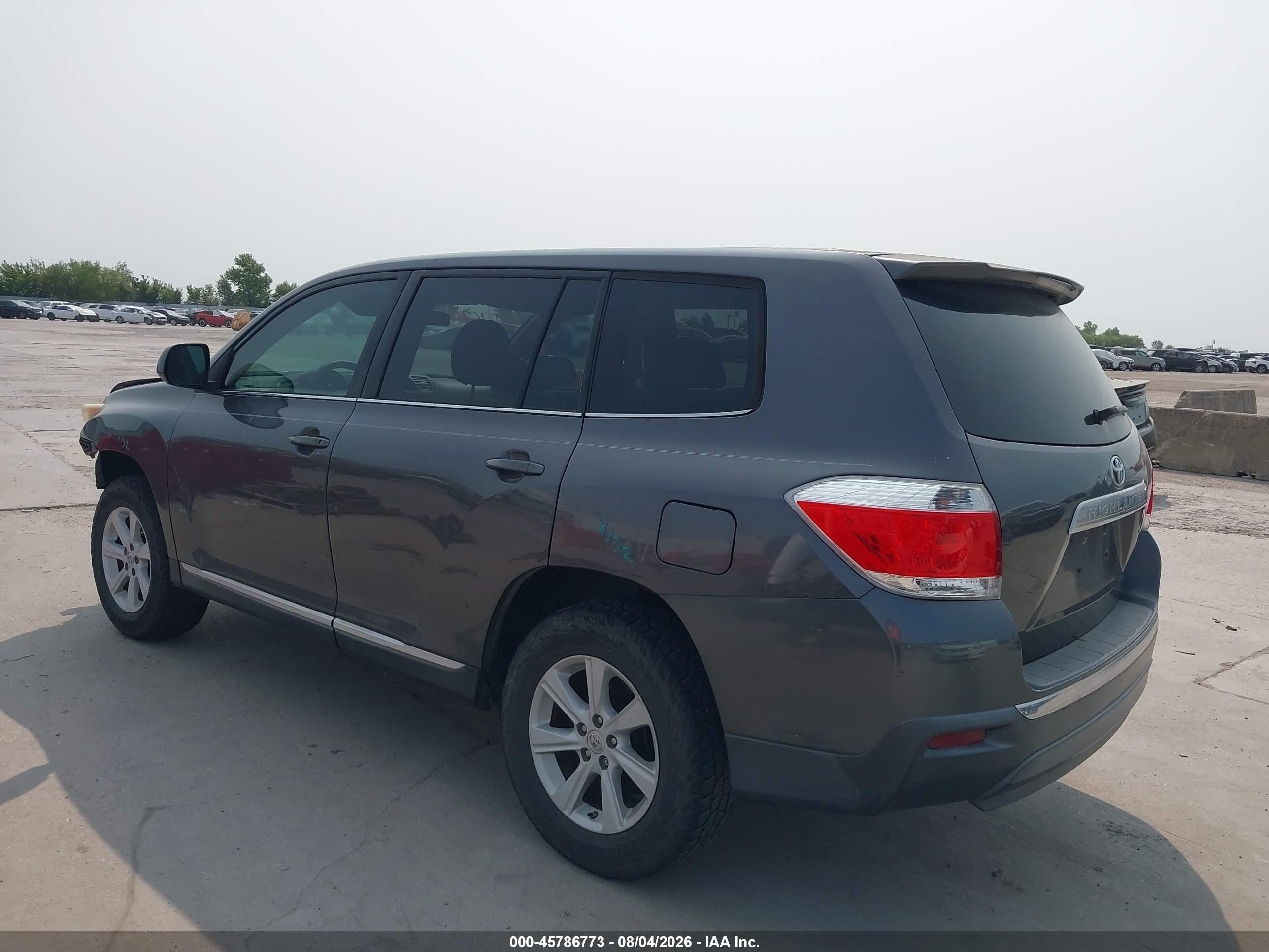 2013 Toyota Highlander Серый vin: 5TDZA3EH8DS035229