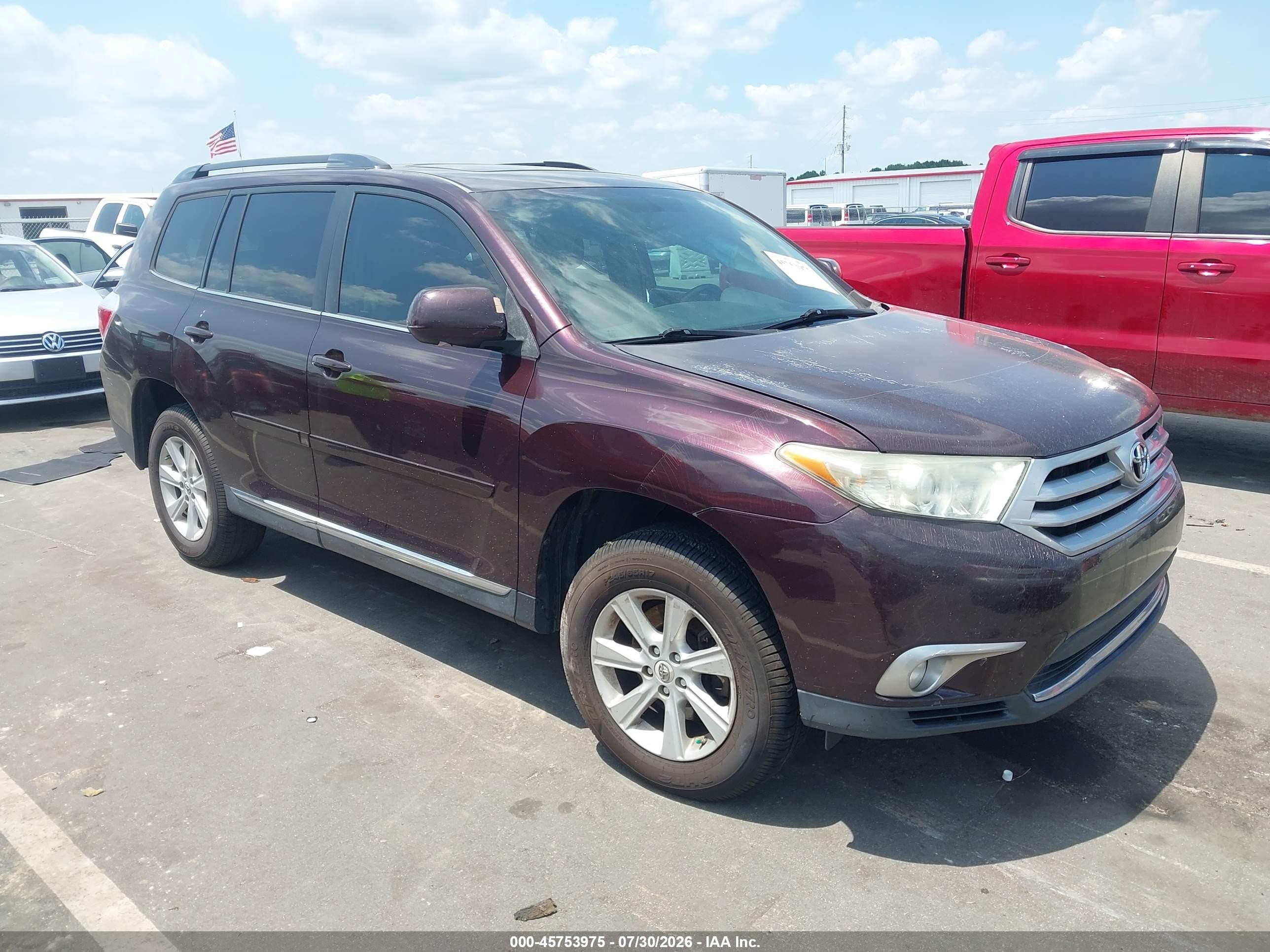2012 Toyota Highlander Se Темно-бордовый vin: 5TDZA3EH9CS028773
